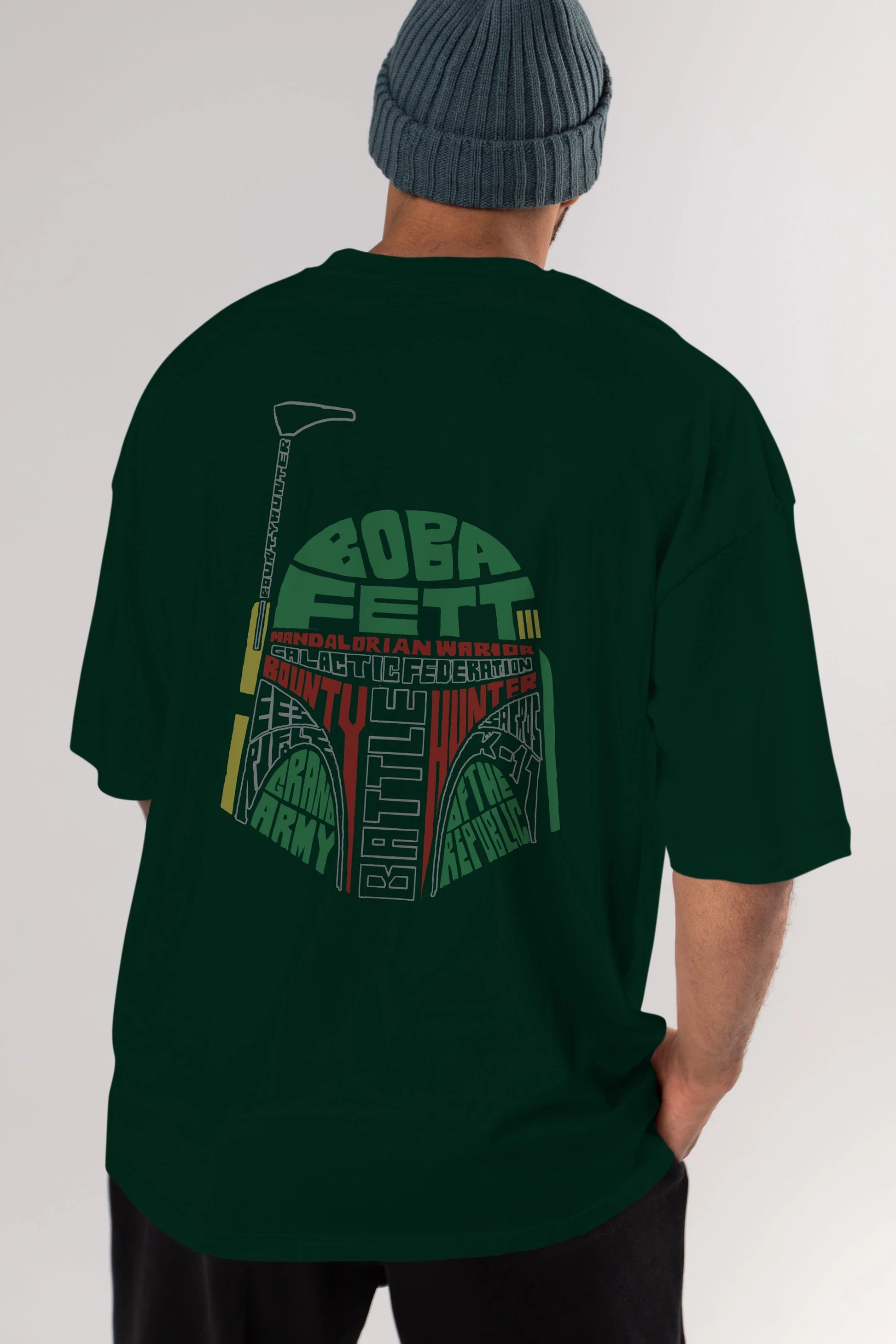 Boba Fett (2) Arka Baskılı Oversize t-shirt %100 pamuk Erkek Kadın Unisex