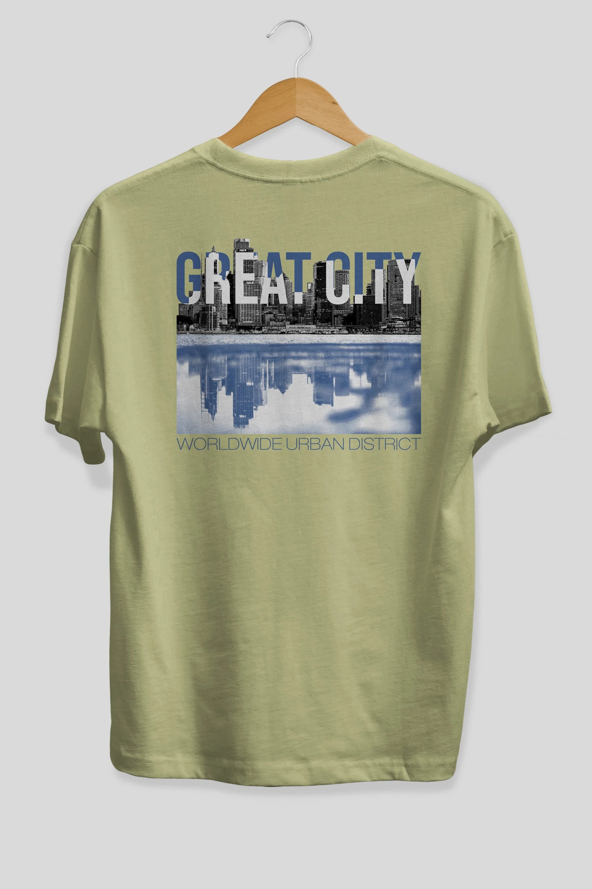 Great City Arka Baskılı Oversize t-shirt Erkek Kadın Unisex