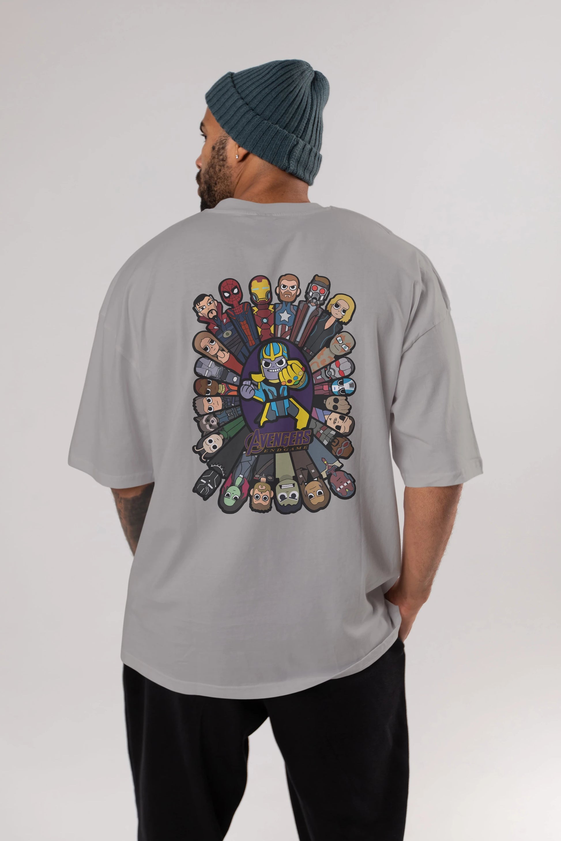 The Avengers (2) Arka Baskılı Oversize t-shirt Erkek Kadın Unisex %100 Pamuk Bisiklet Yaka tişort