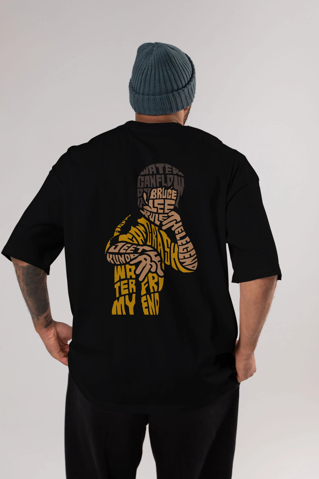 Bruce Lee Arka Baskılı Oversize t-shirt %100 pamuk Erkek Kadın Unisex