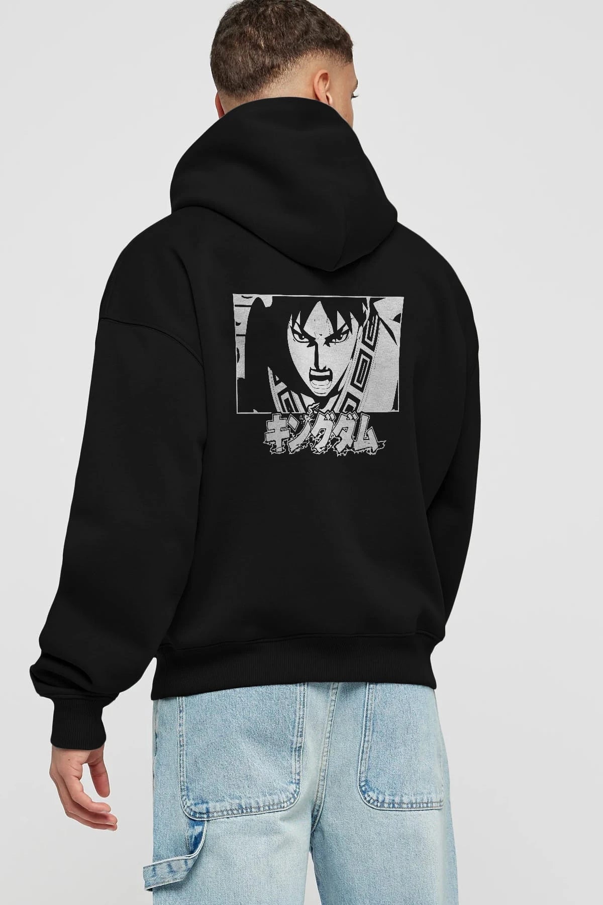 Xin 1 Anime Arka Baskılı Hoodie Oversize Kapüşonlu Sweatshirt Erkek Kadın Unisex
