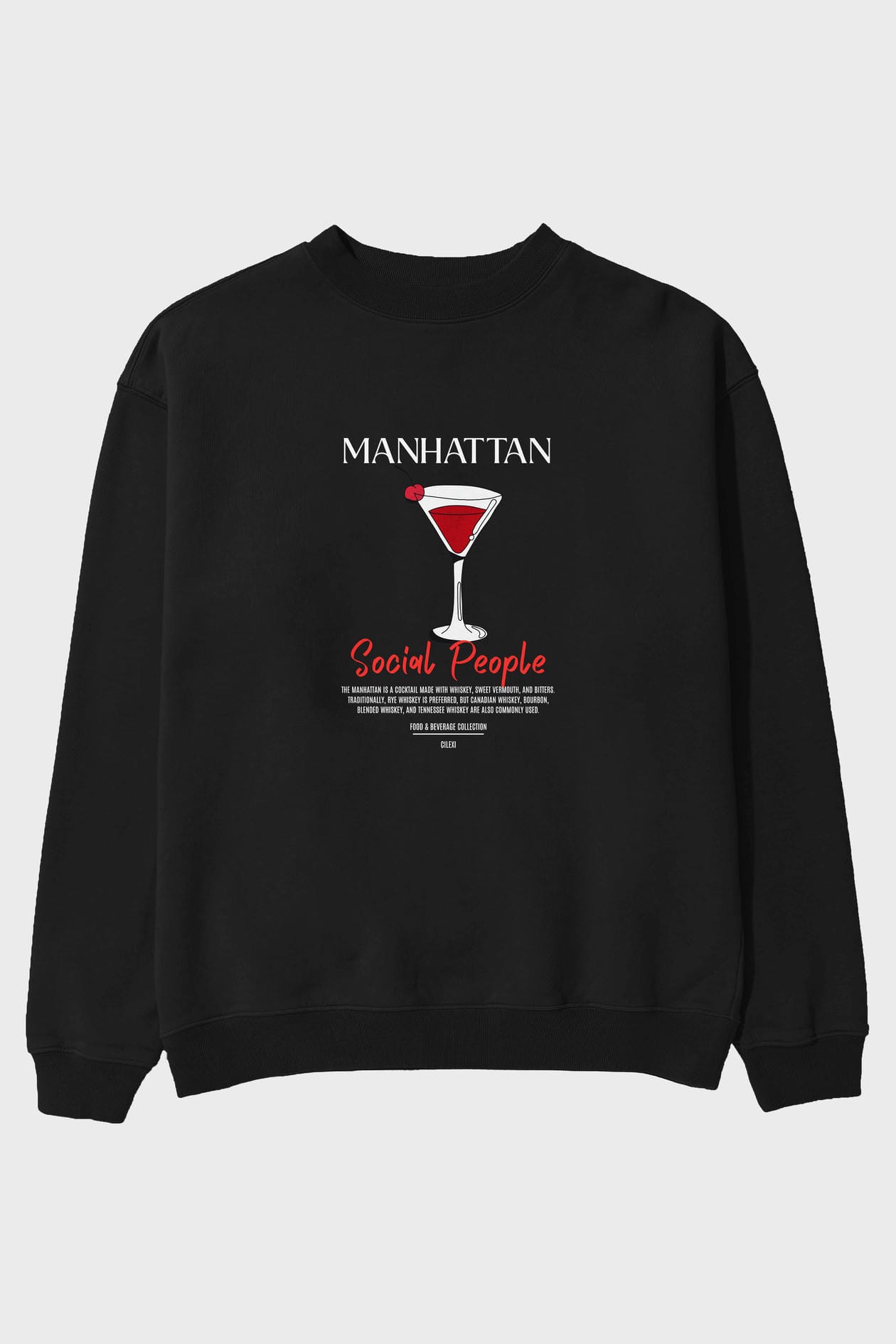 Manhattan ön Baskılı Oversize Sweatshirt Erkek Kadın Unisex