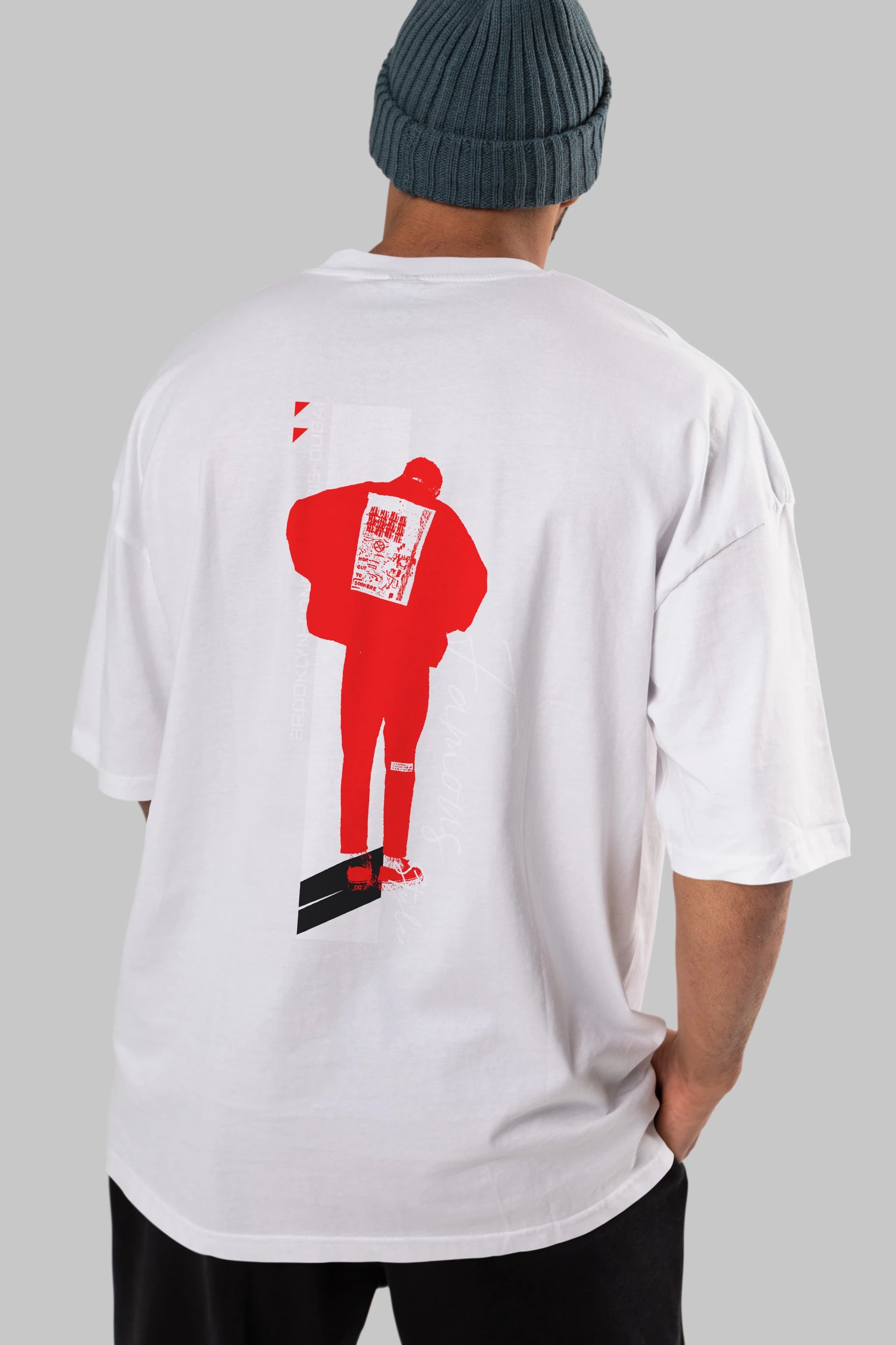 Brooklyn Style Arka Baskılı Oversize t-shirt Erkek Kadın Unisex