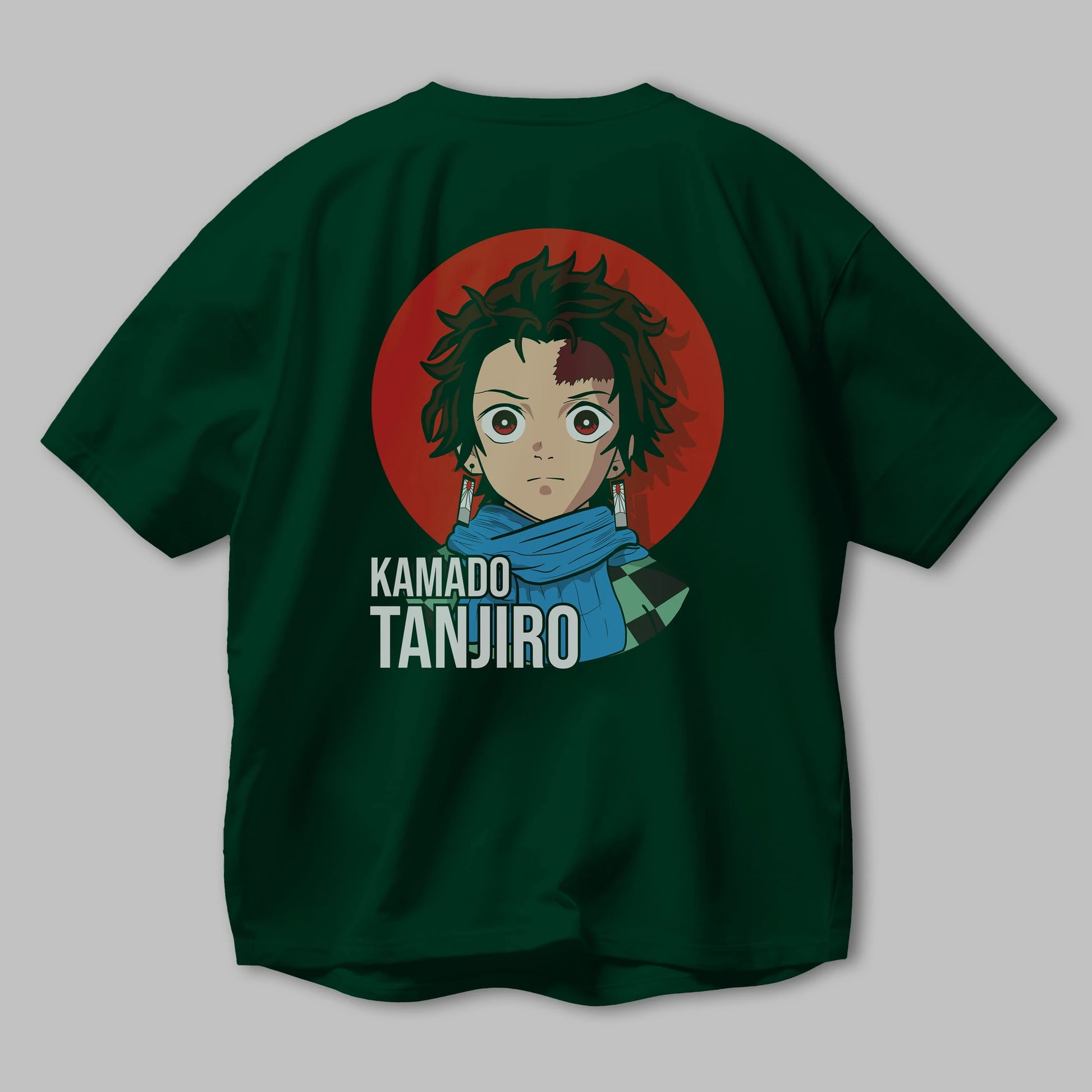 TANJIRO KAMADO Anime Arka Baskılı Oversize t-shirt Erkek Kadın Unisex