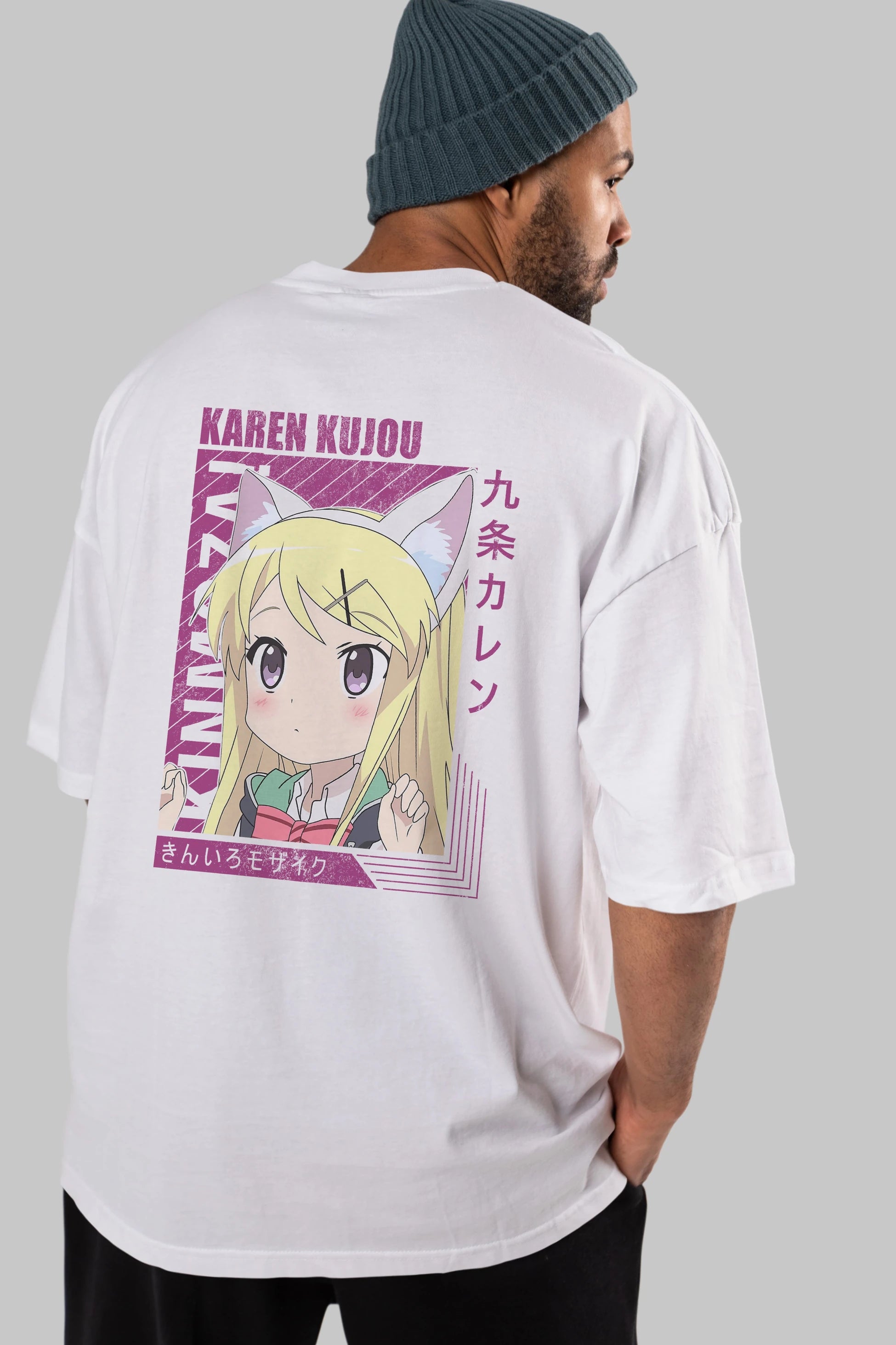 Karen Kujou 4 Anime Arka Baskılı Oversize t-shirt Erkek Kadın Unisex