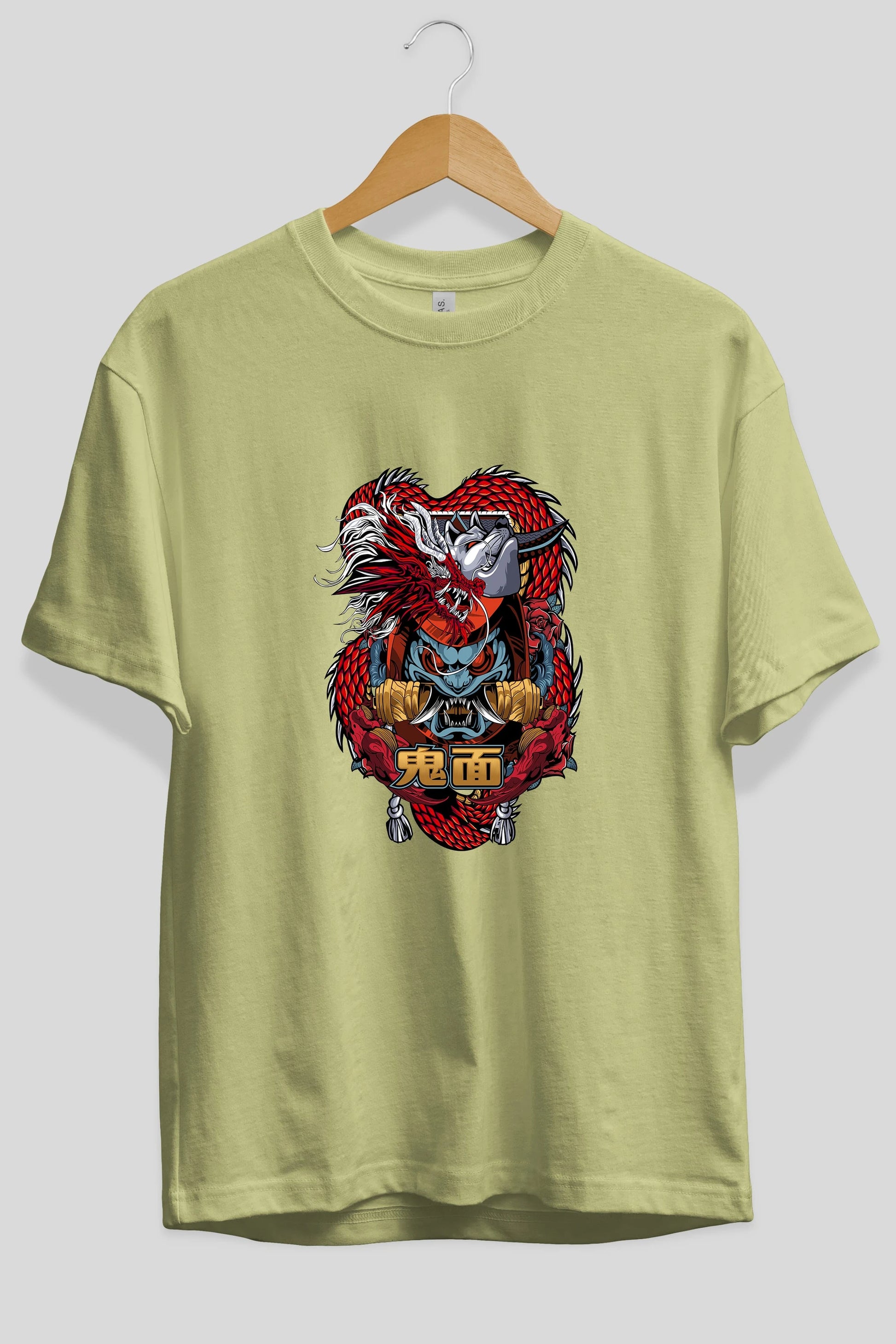 TRIBAL Anime Ön Baskılı Oversize t-shirt %100 pamuk Erkek Kadın Unisex