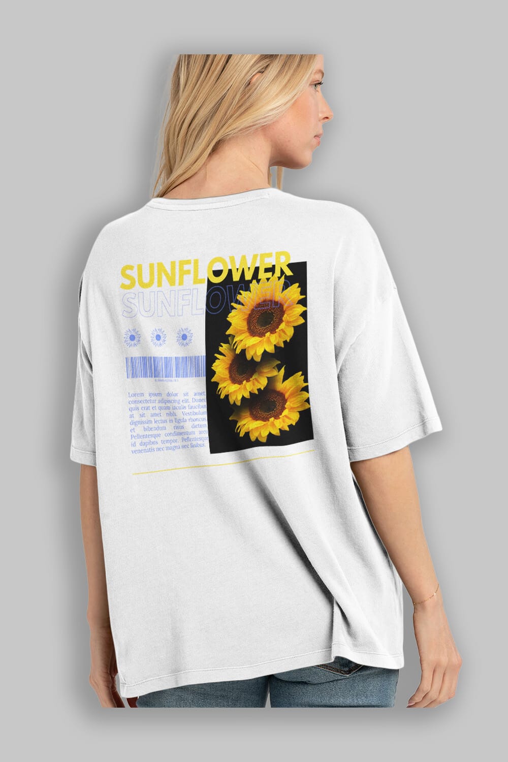 Sunflower Arka Baskılı Oversize t-shirt Erkek Kadın Unisex