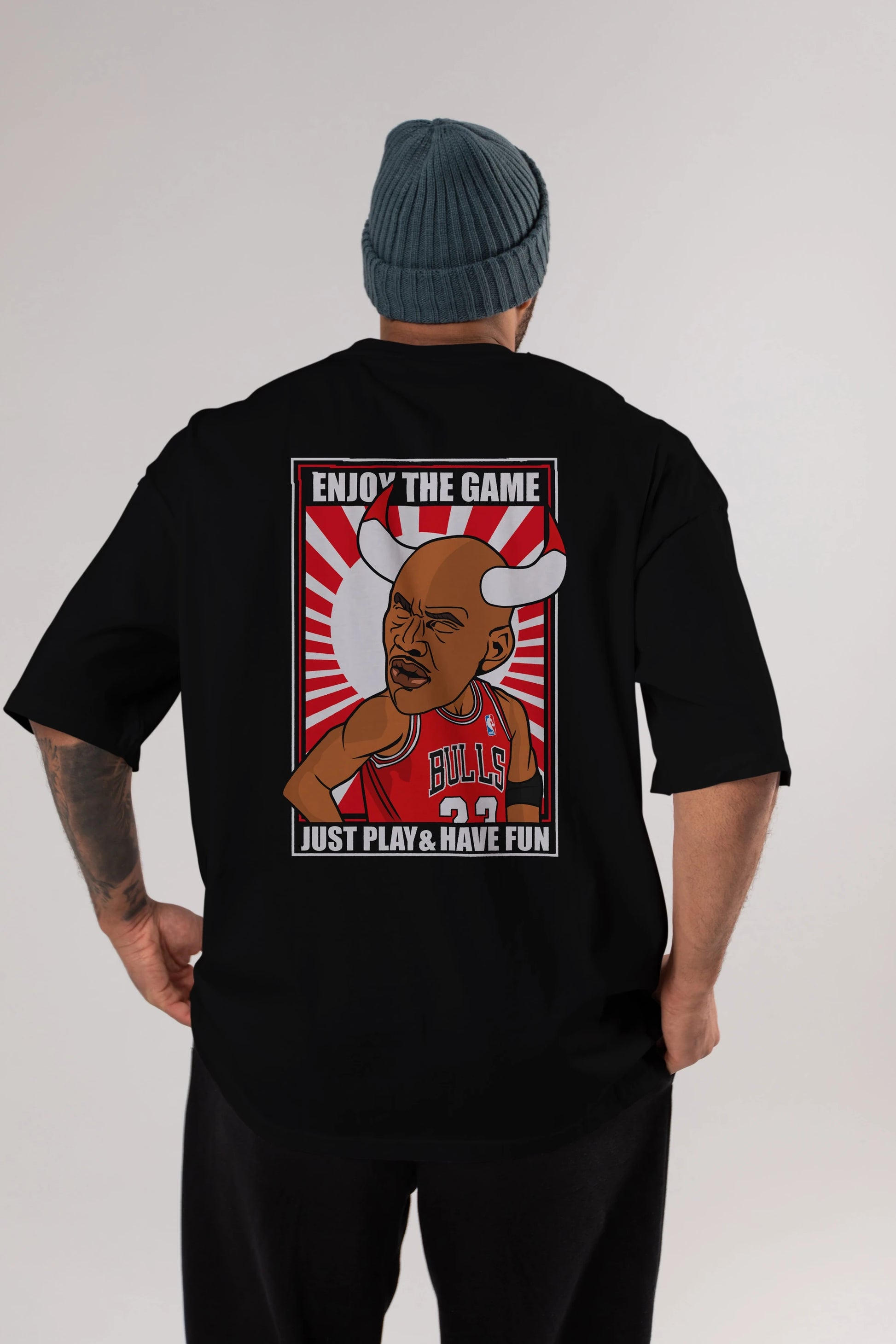 Michael Jordan Arka Baskılı Oversize t-shirt Erkek Kadın Unisex %100 Pamuk tişort