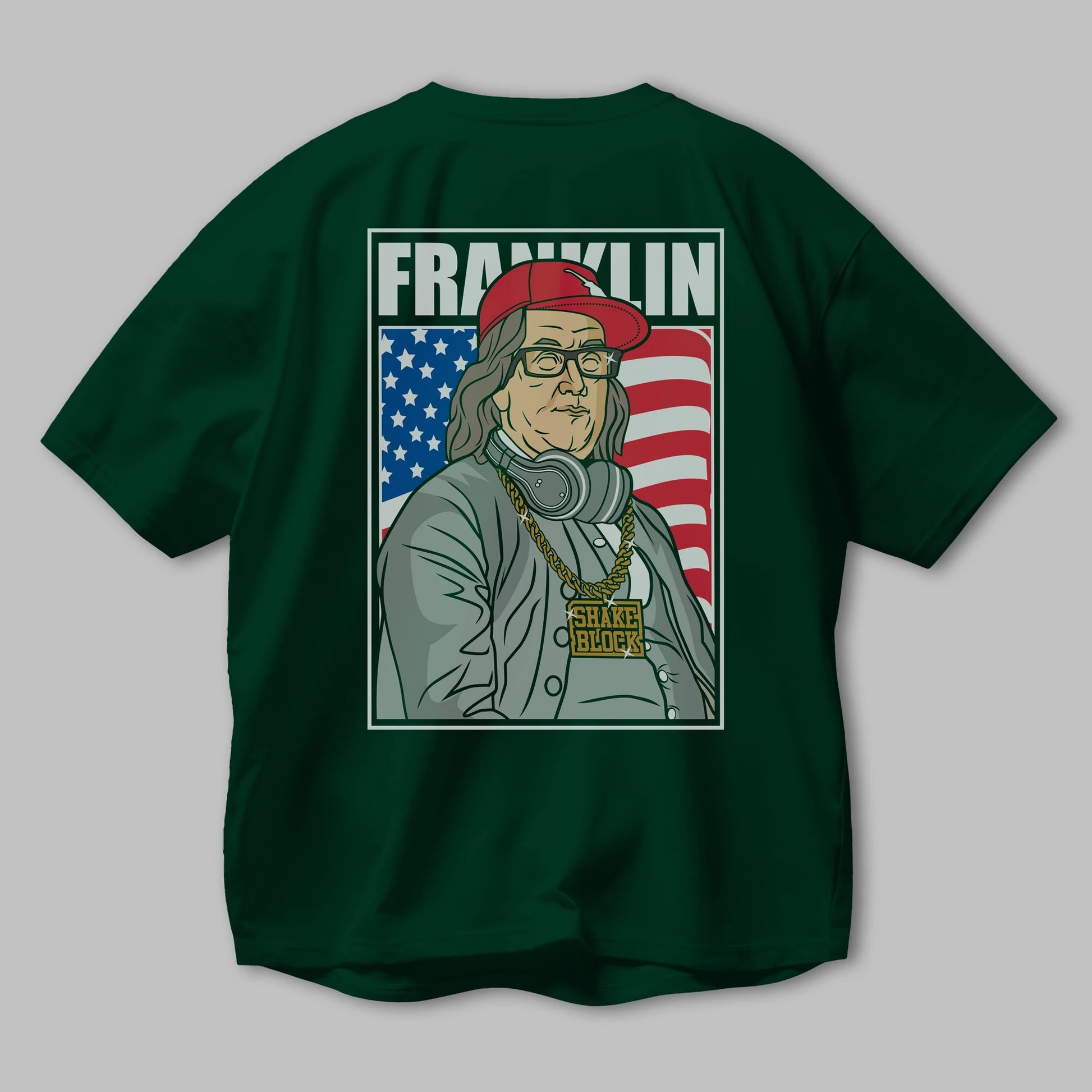 Franklin Rapper Arka Baskılı Oversize t-shirt Erkek Kadın Unisex %100 Pamuk tişort