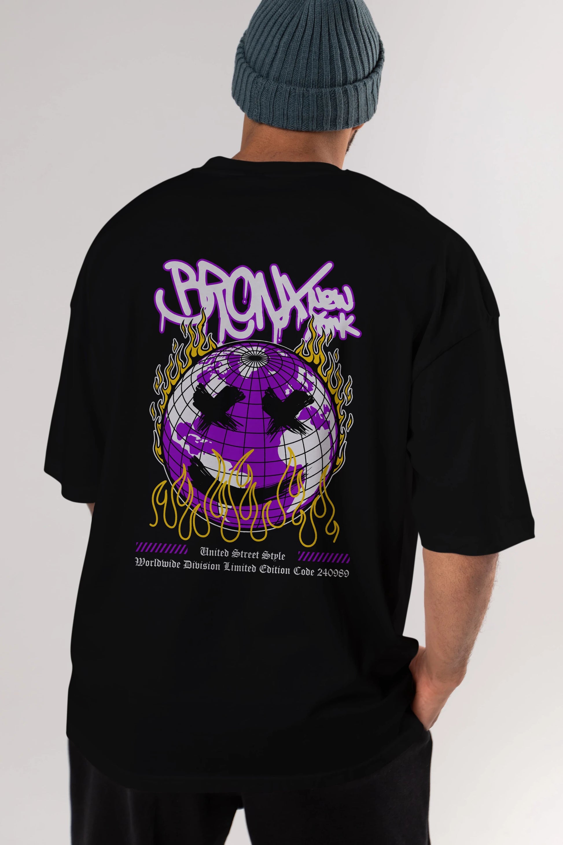 Bronx New York Arka Baskılı Oversize t-shirt Erkek Kadın Unisex