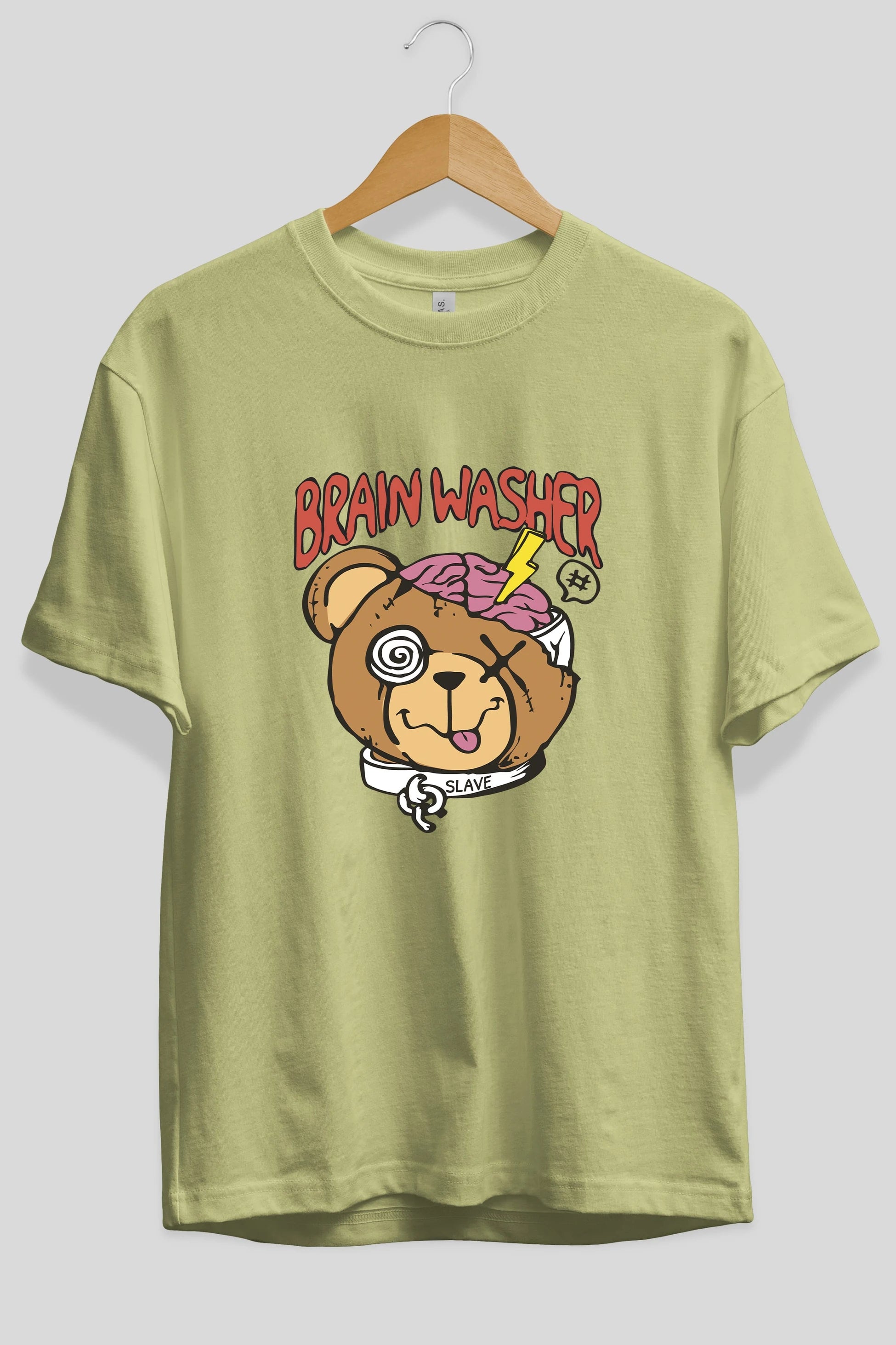 Brain Washer Ön Baskılı Oversize t-shirt Erkek Kadın Unisex