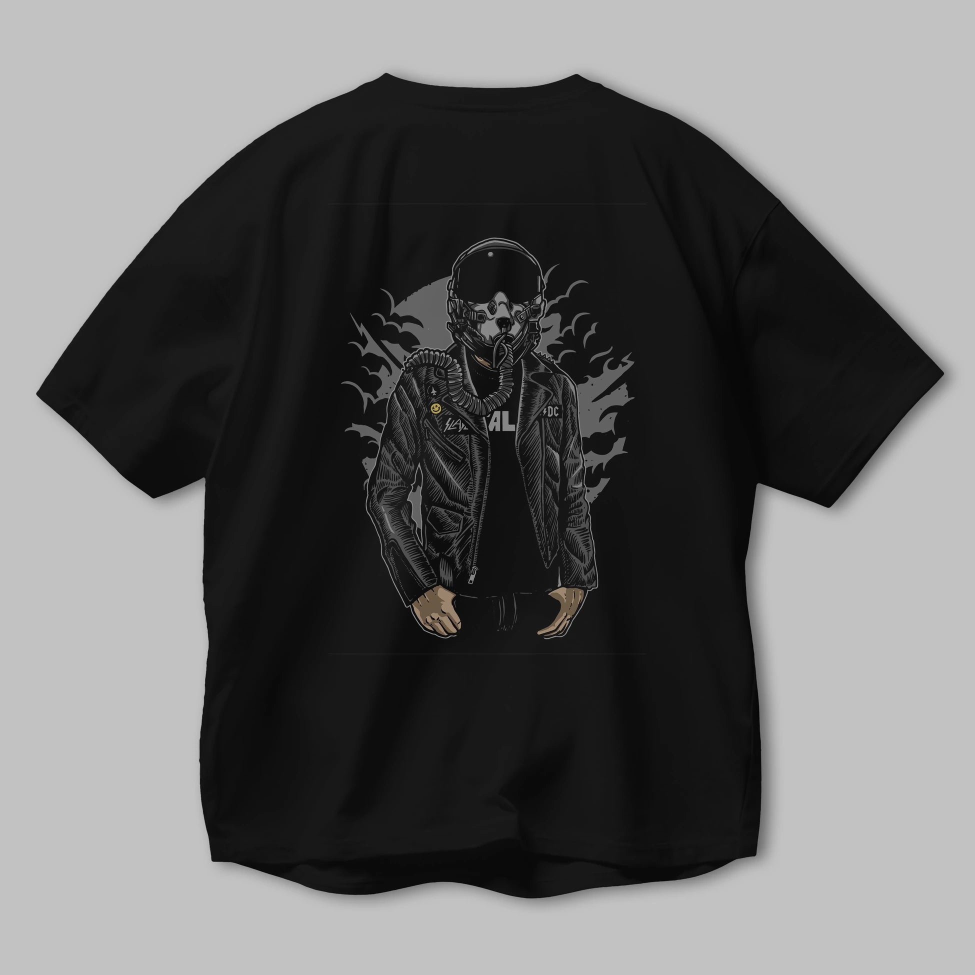 Sky Fighter Arka Baskılı Oversize t-shirt Erkek Kadın Unisex %100 Pamuk