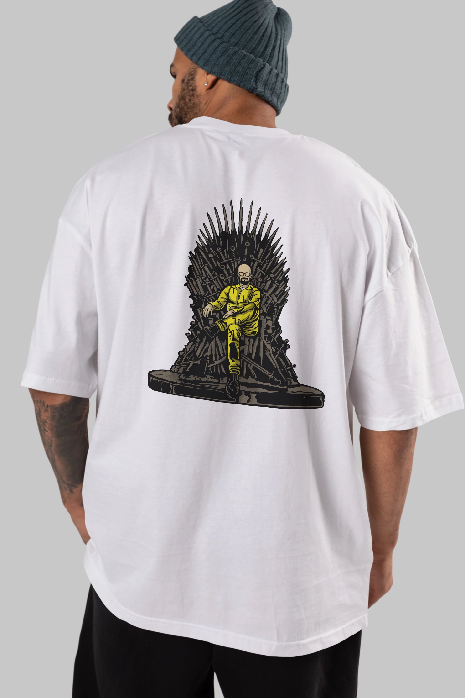 Danger Throne Arka Baskılı Oversize t-shirt Erkek Kadın Unisex %100 Pamuk