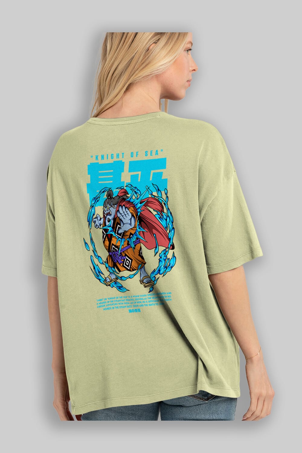 Jinbei Anime Arka Baskılı Oversize t-shirt Erkek Kadın Unisex