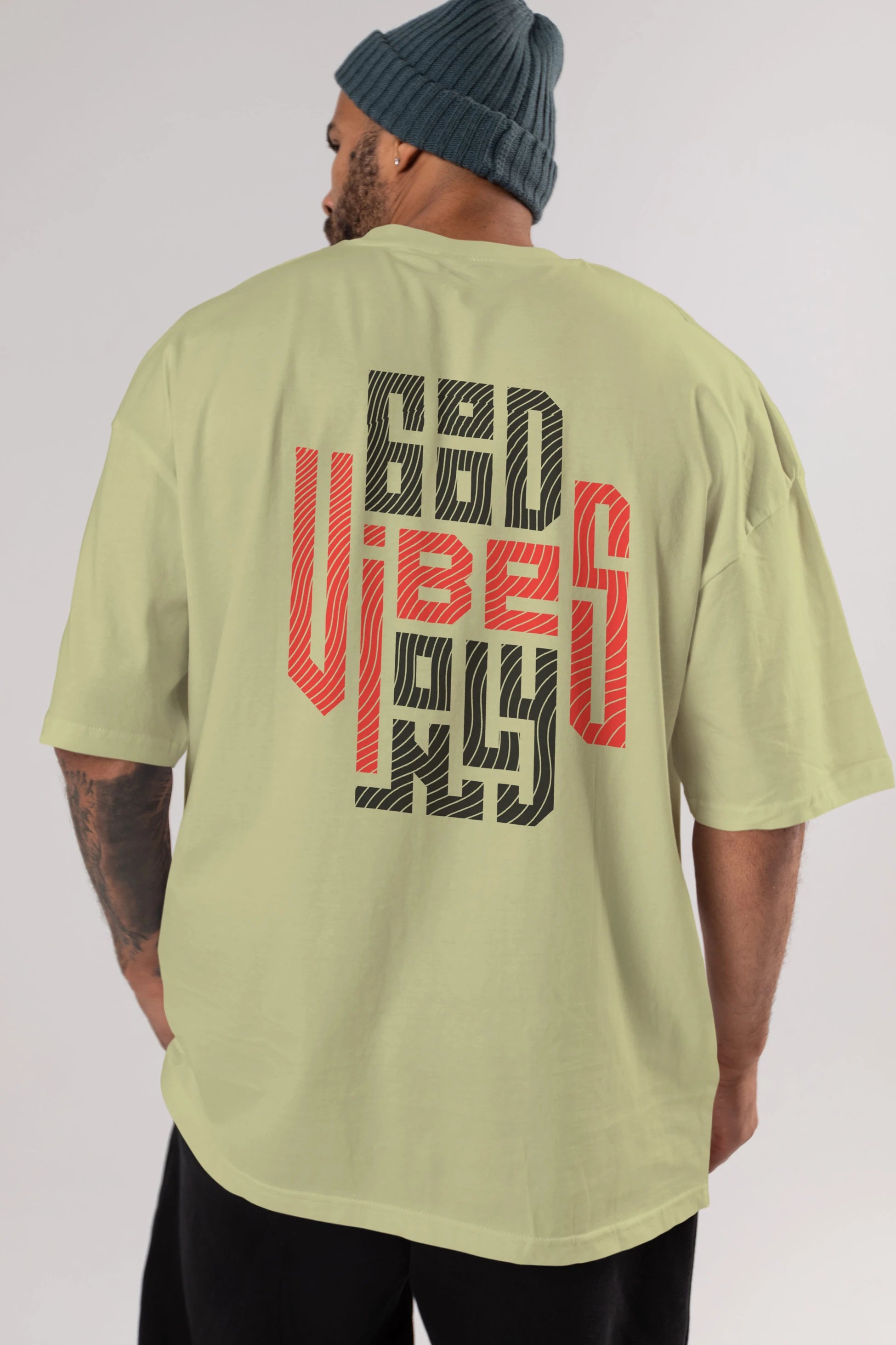 Good Vibes Only 2 Yazılı Arka Baskılı Oversize t-shirt Erkek Kadın Unisex