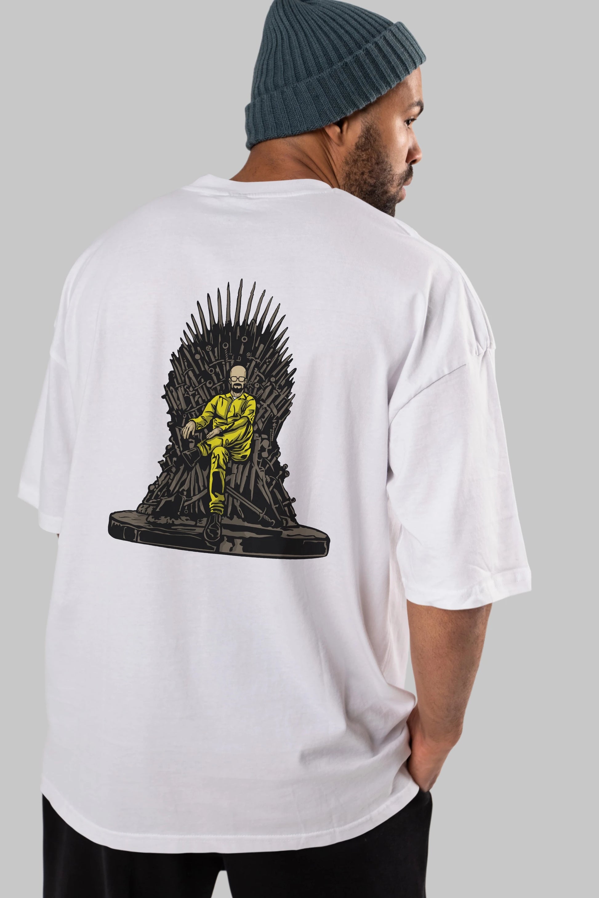 Danger Throne Arka Baskılı Oversize t-shirt Erkek Kadın Unisex %100 Pamuk