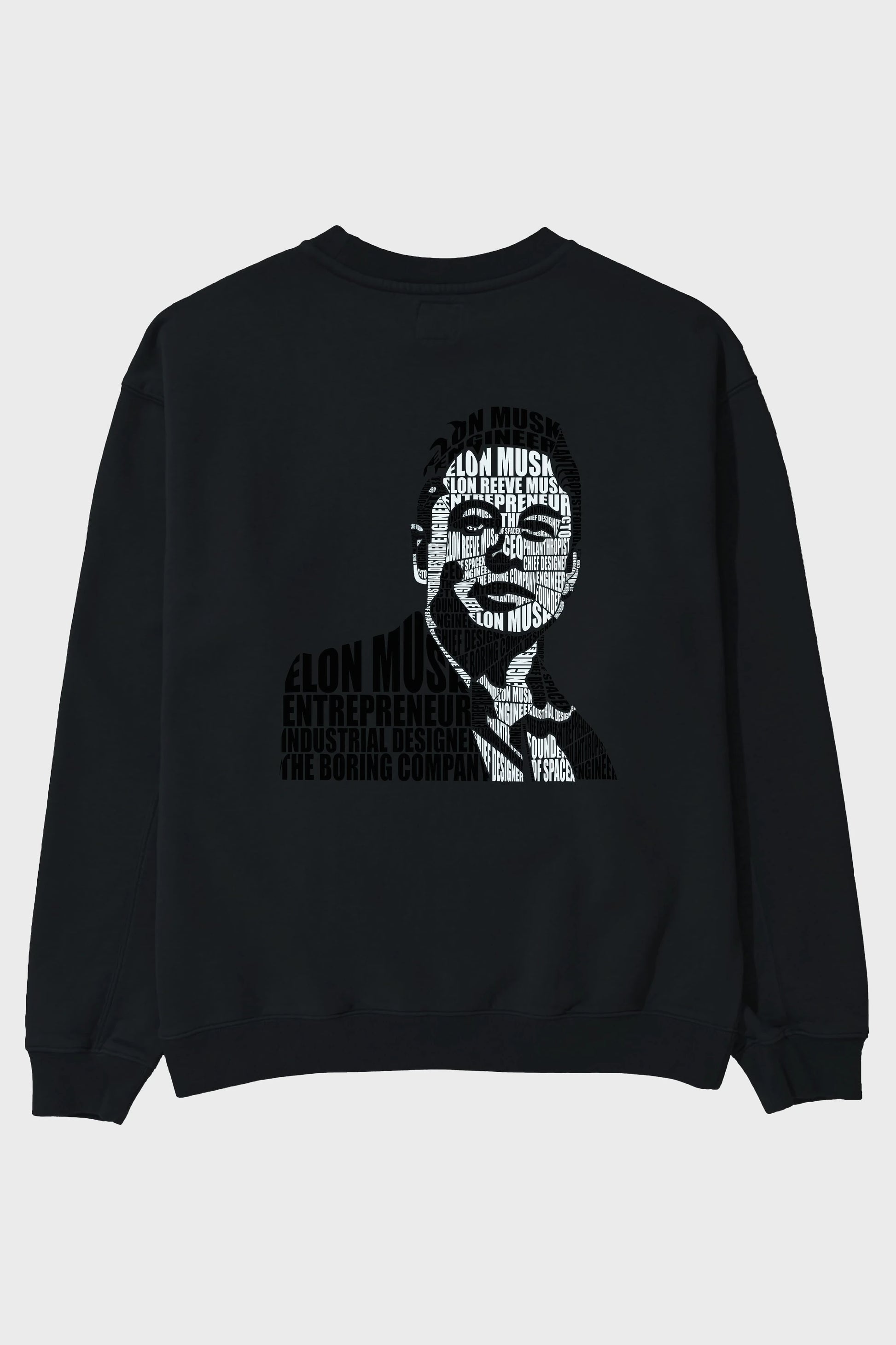 Elon Musk Calligram Arka Baskılı Oversize Sweatshirt Erkek Kadın Unisex