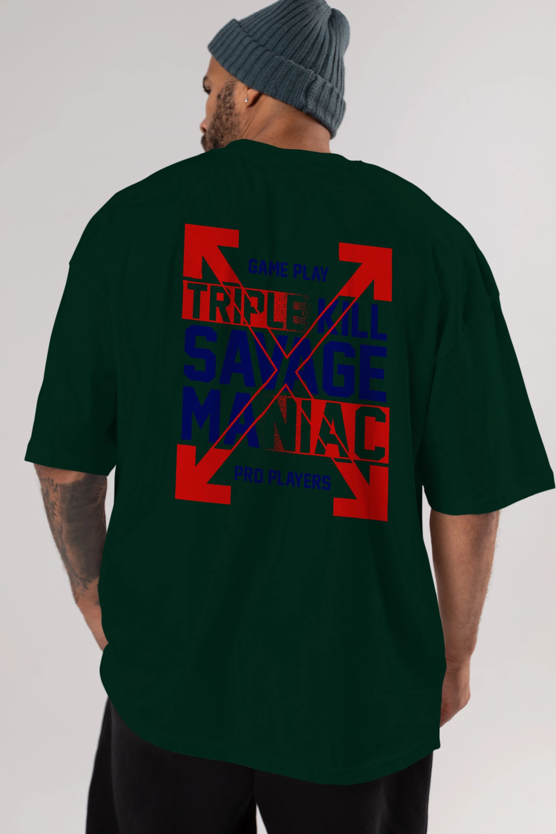 Kill Savage Arka Baskılı Oversize t-shirt Erkek Kadın Unisex