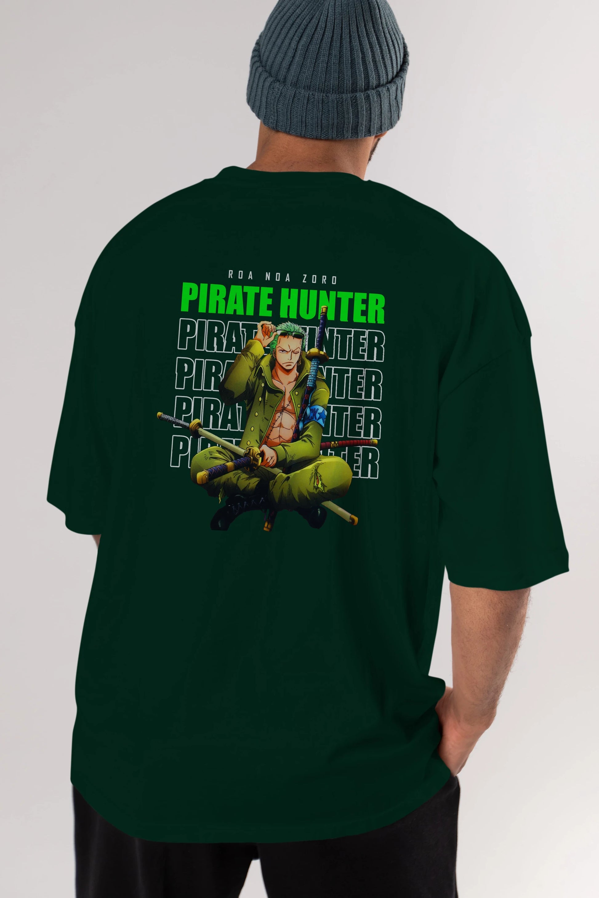 Roronoa Zoro 4 Anime Arka Baskılı Oversize t-shirt Erkek Kadın Unisex %100 pamuk tişort