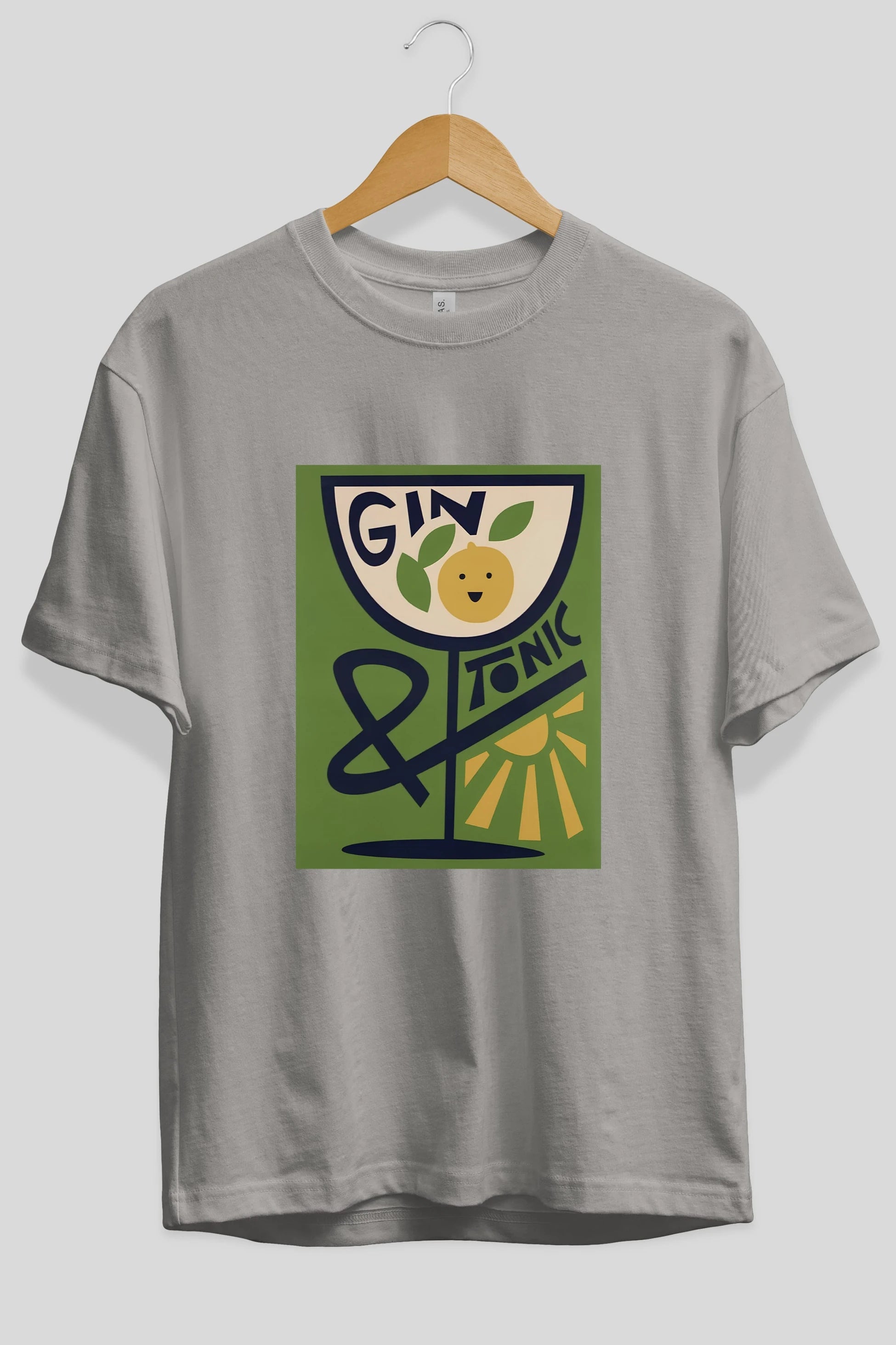 Gin Tonic 3 Ön Baskılı Oversize t-shirt Erkek Kadın Unisex %100 Pamuk Bisiklet Yaka tişort