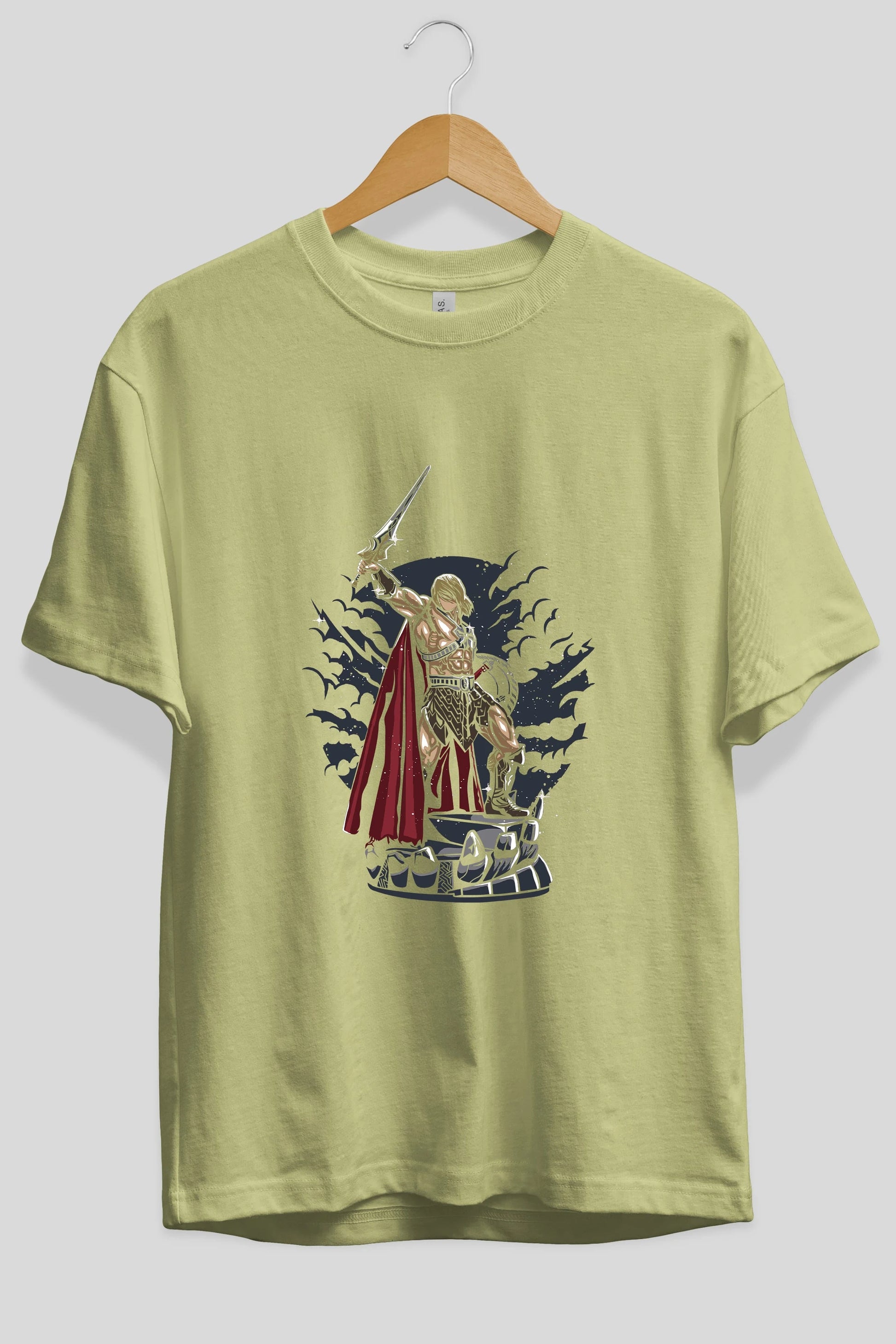Warrior Ön Baskılı Oversize t-shirt Erkek Kadın Unisex %100 Pamuk tişort
