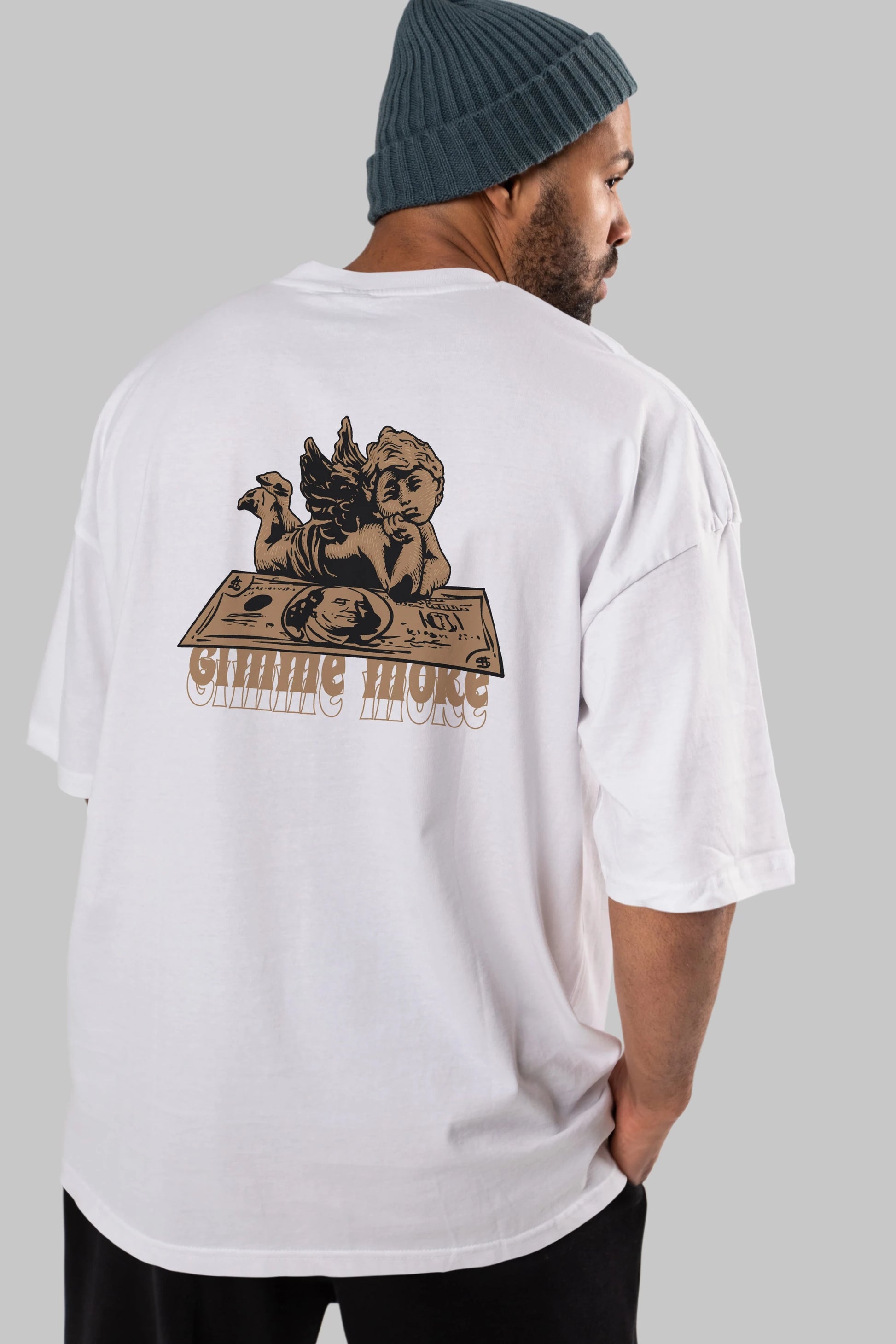 Gimme More Arka Baskılı Oversize t-shirt Erkek Kadın Unisex
