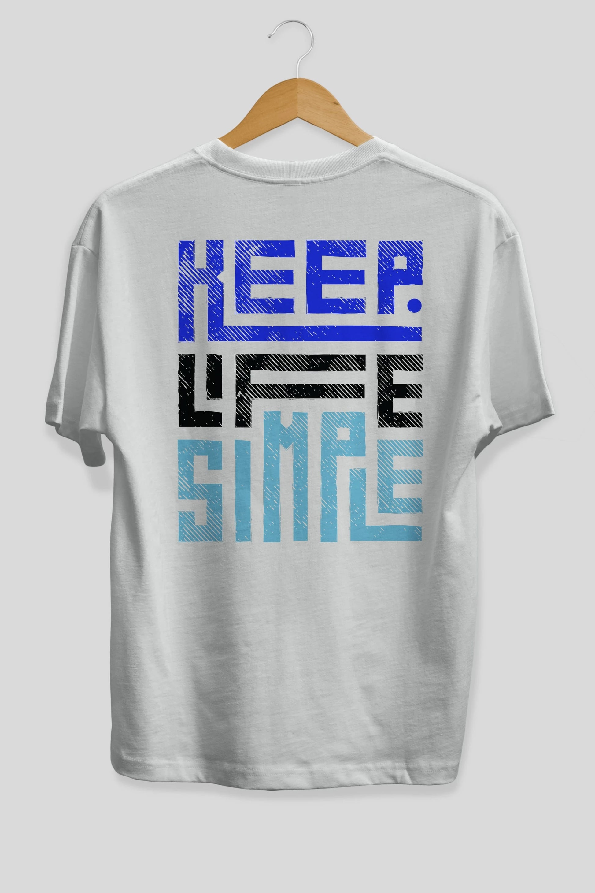 Keep Life Simple Yazılı Arka Baskılı Oversize t-shirt Erkek Kadın Unisex