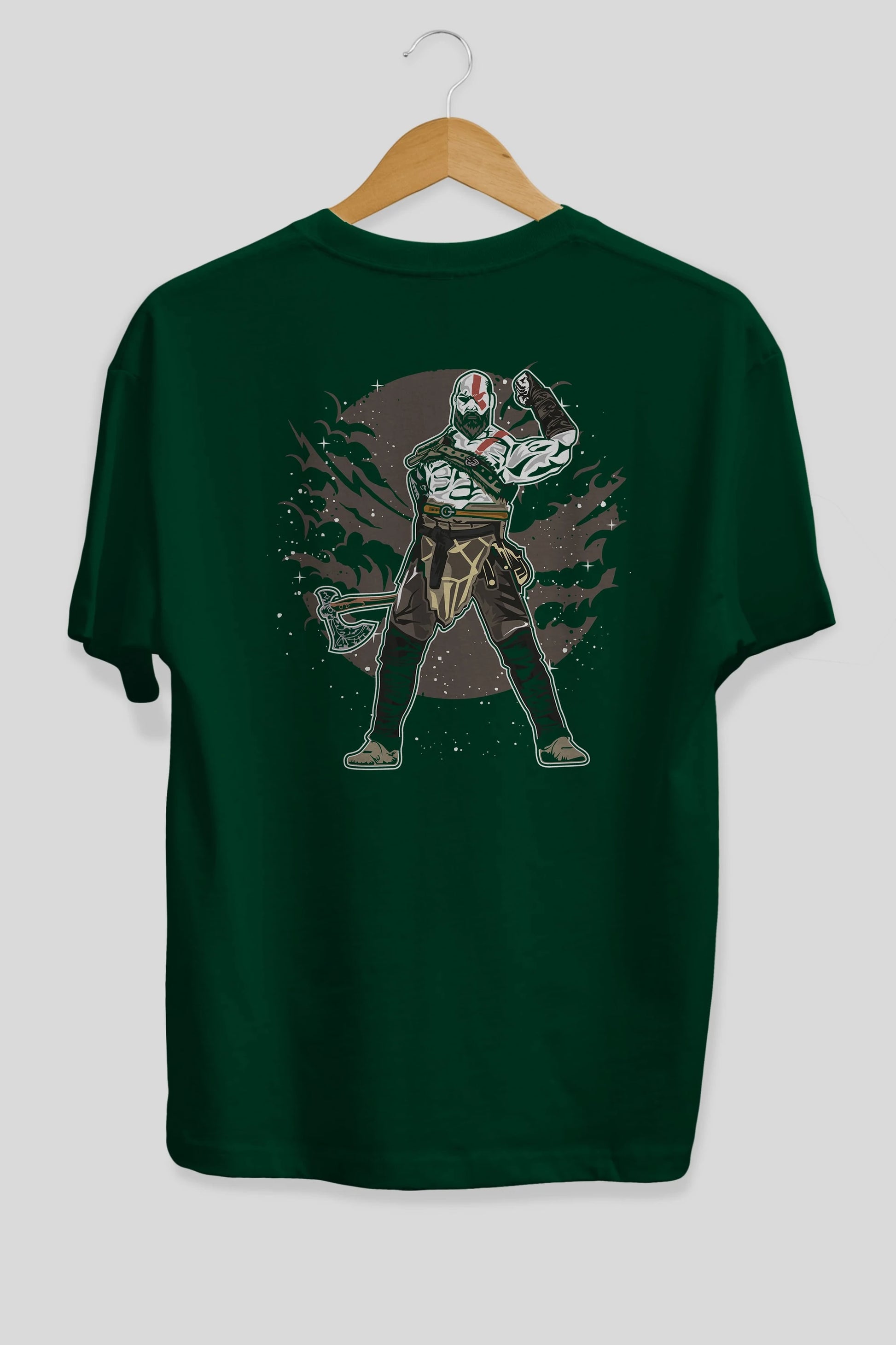 GOD OF WAR Arka Baskılı Oversize t-shirt Erkek Kadın Unisex %100 Pamuk