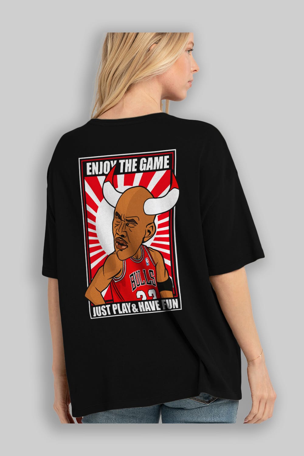 Michael Jordan Arka Baskılı Oversize t-shirt Erkek Kadın Unisex %100 Pamuk tişort