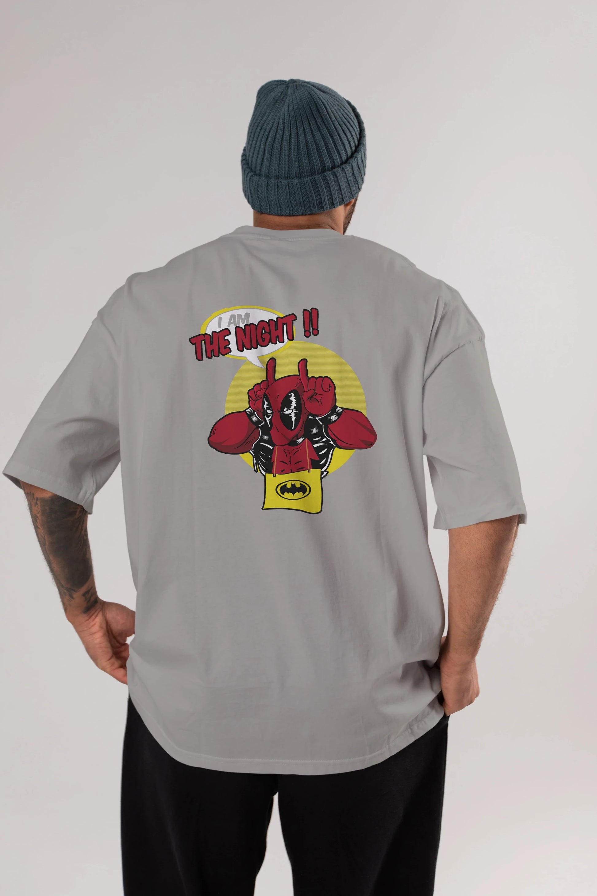 Deadpool (1) Arka Baskılı Oversize t-shirt Erkek Kadın Unisex %100 Pamuk Bisiklet Yaka tişort