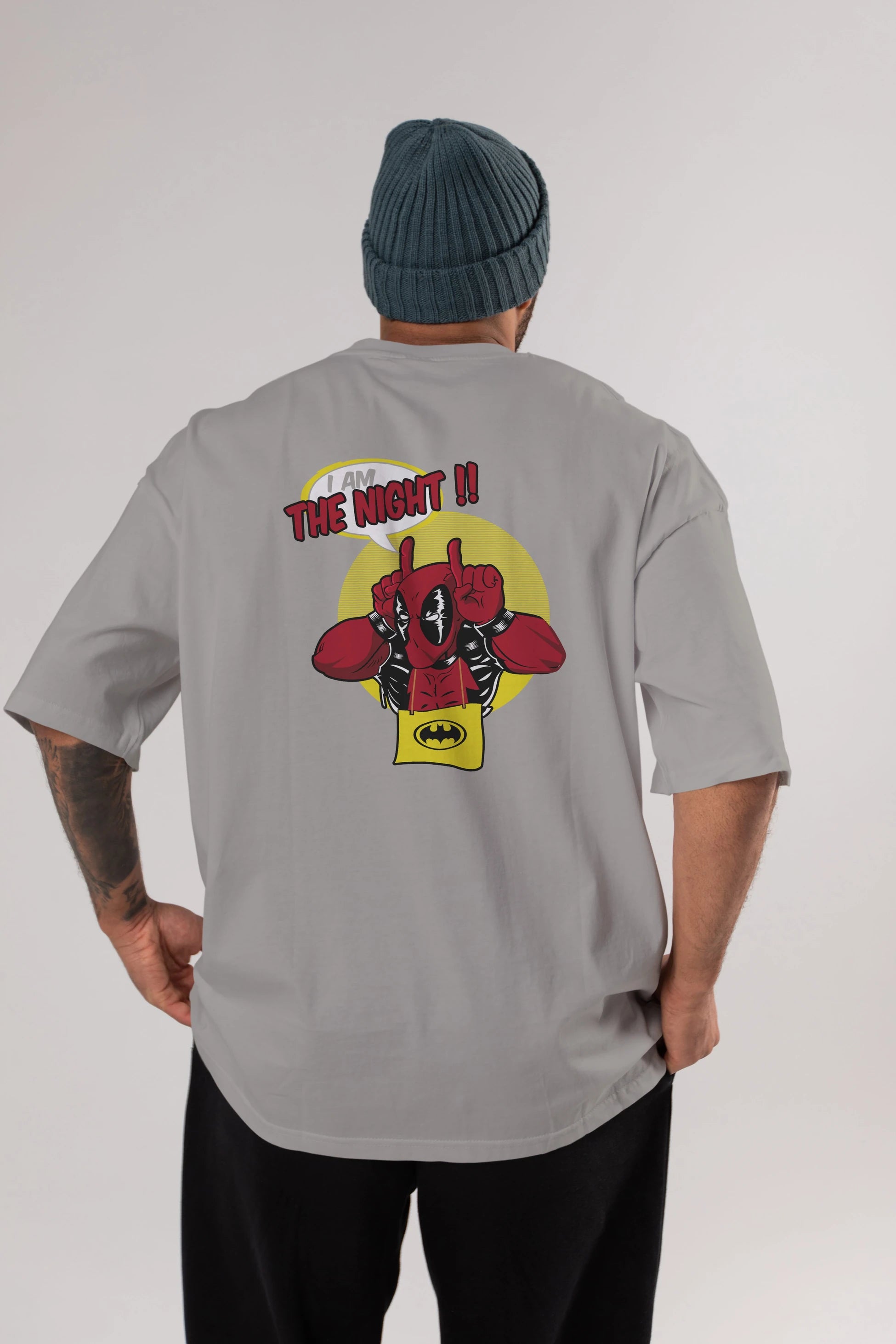 Deadpool (1) Arka Baskılı Oversize t-shirt Erkek Kadın Unisex %100 Pamuk Bisiklet Yaka tişort