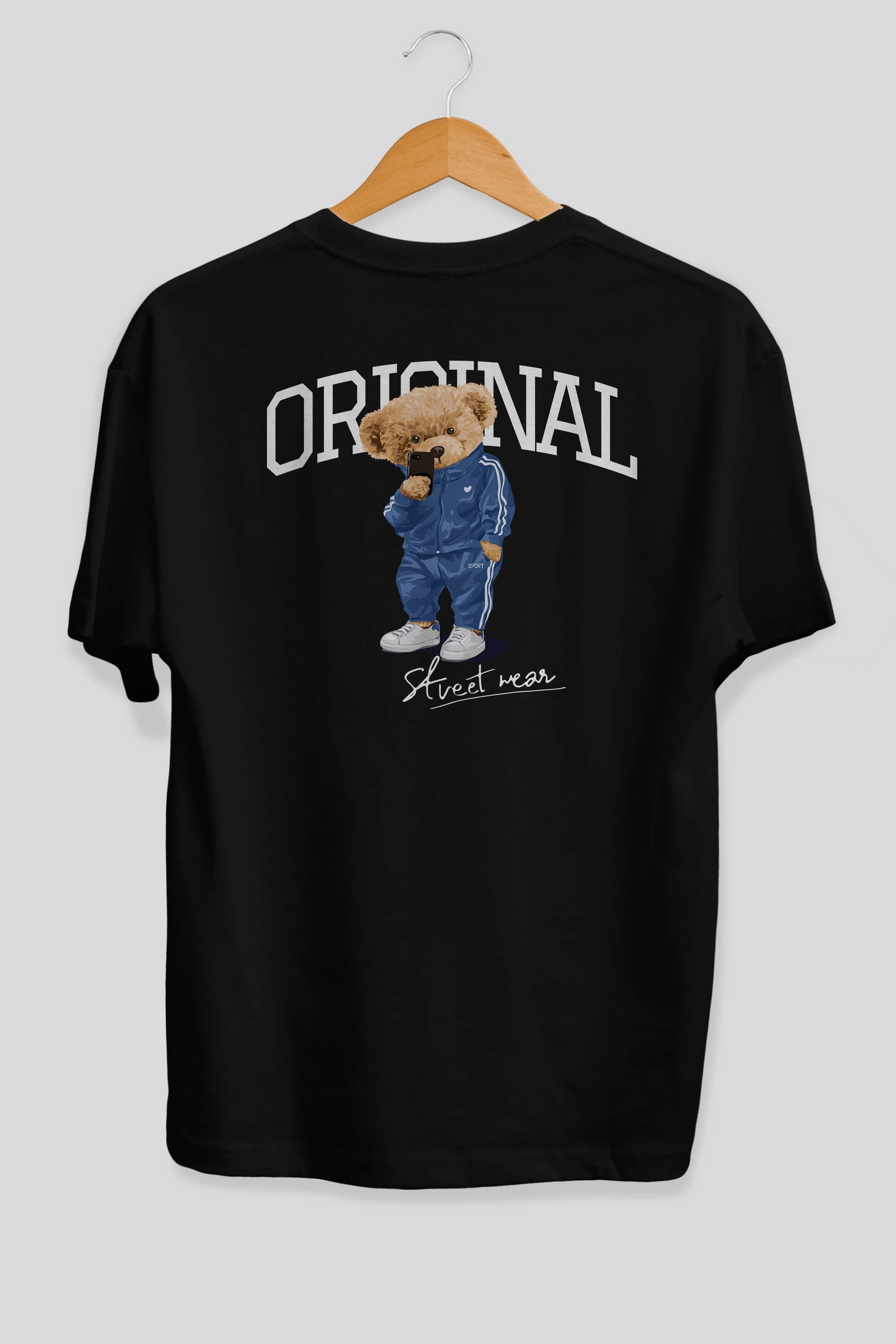 Teddy Bear Original Arka Baskılı Oversize t-shirt Erkek Kadın Unisex %100 Pamuk