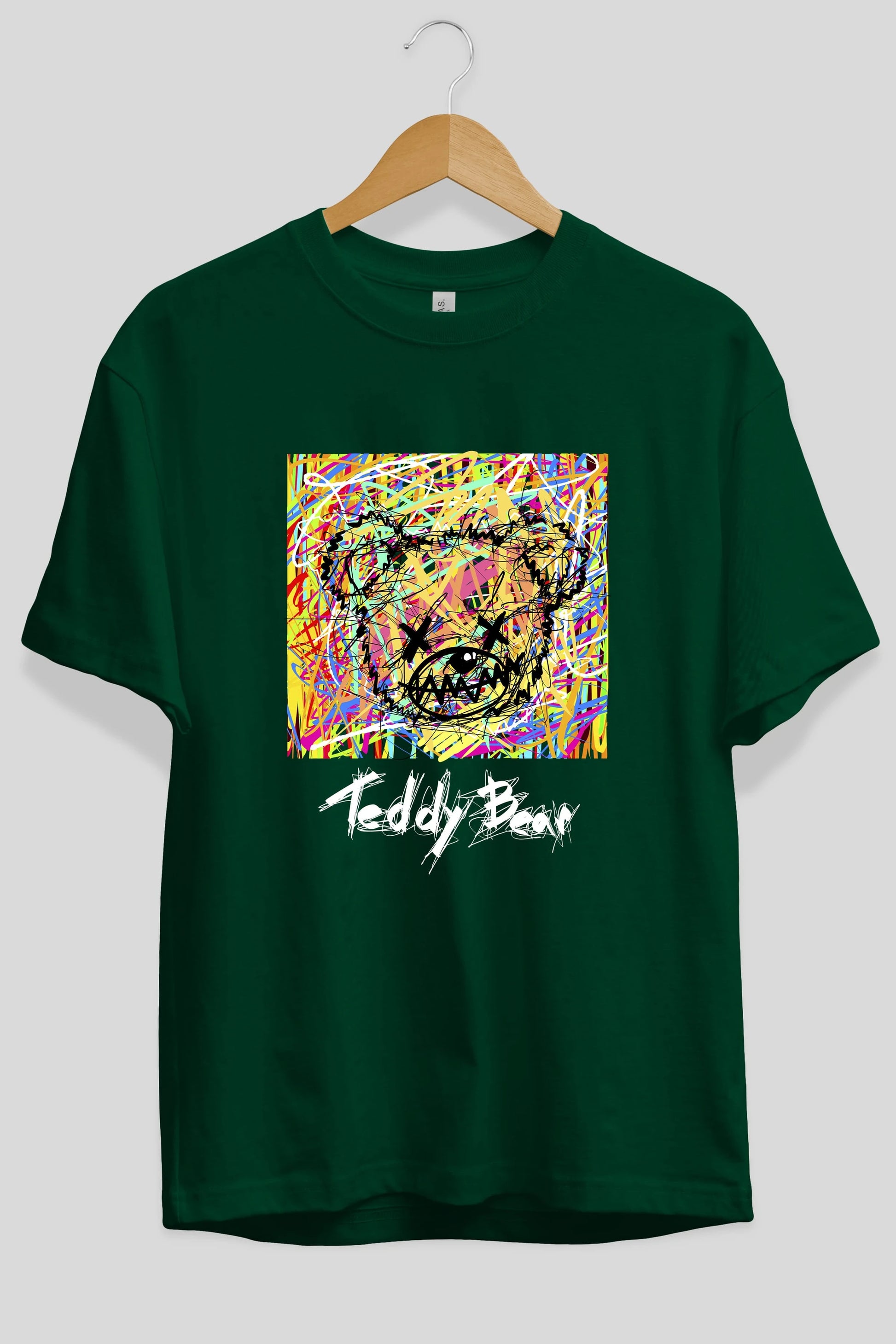 Teddy Bear 3 Ön Baskılı Oversize t-shirt Erkek Kadın Unisex