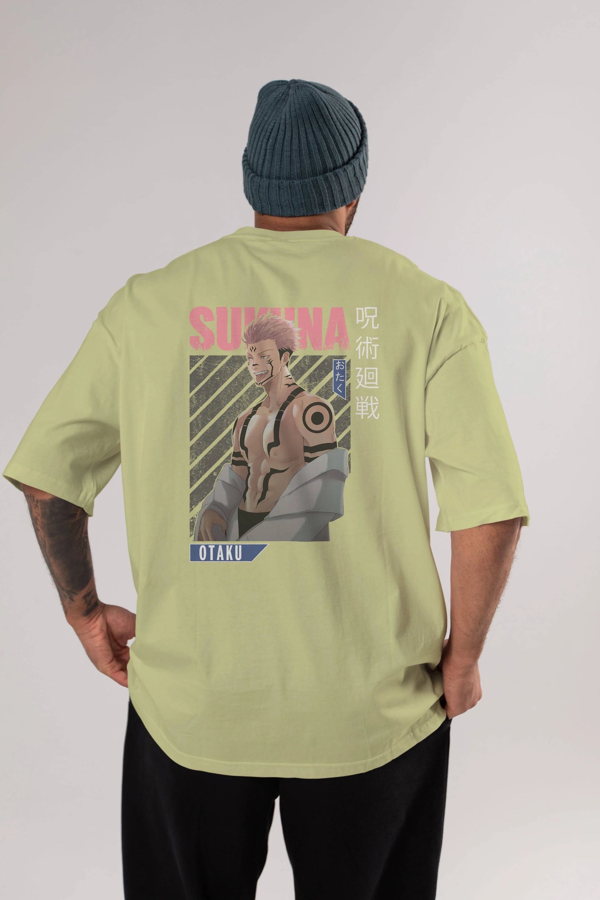 Sukuna Ryoumen Anime Arka Baskılı Oversize t-shirt Erkek Kadın Unisex
