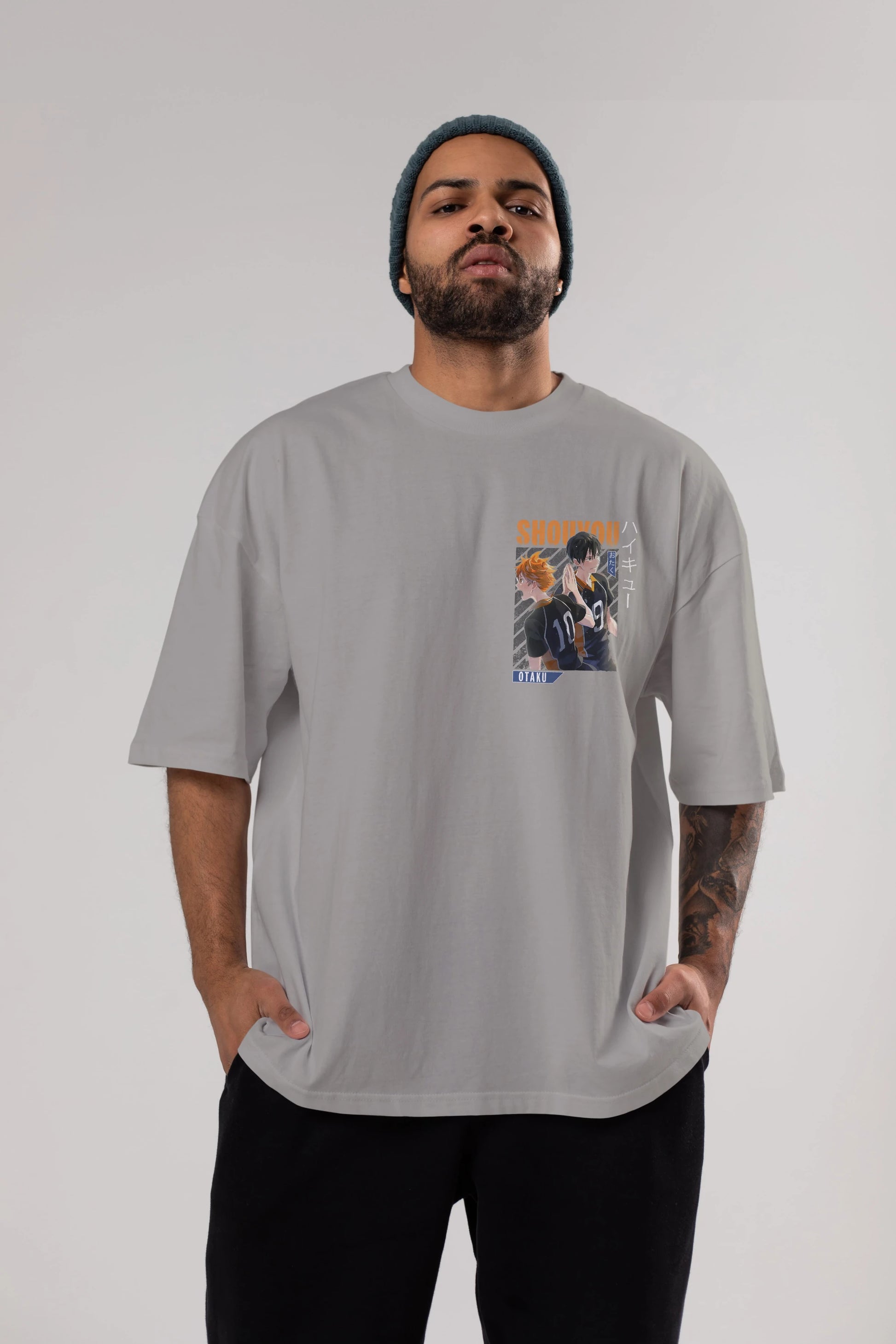 Shouyou Hinata 12 Ön Sol Baskılı Oversize t-shirt Erkek Kadın Unisex %100 Pamuk Bisiklet Yaka tişort