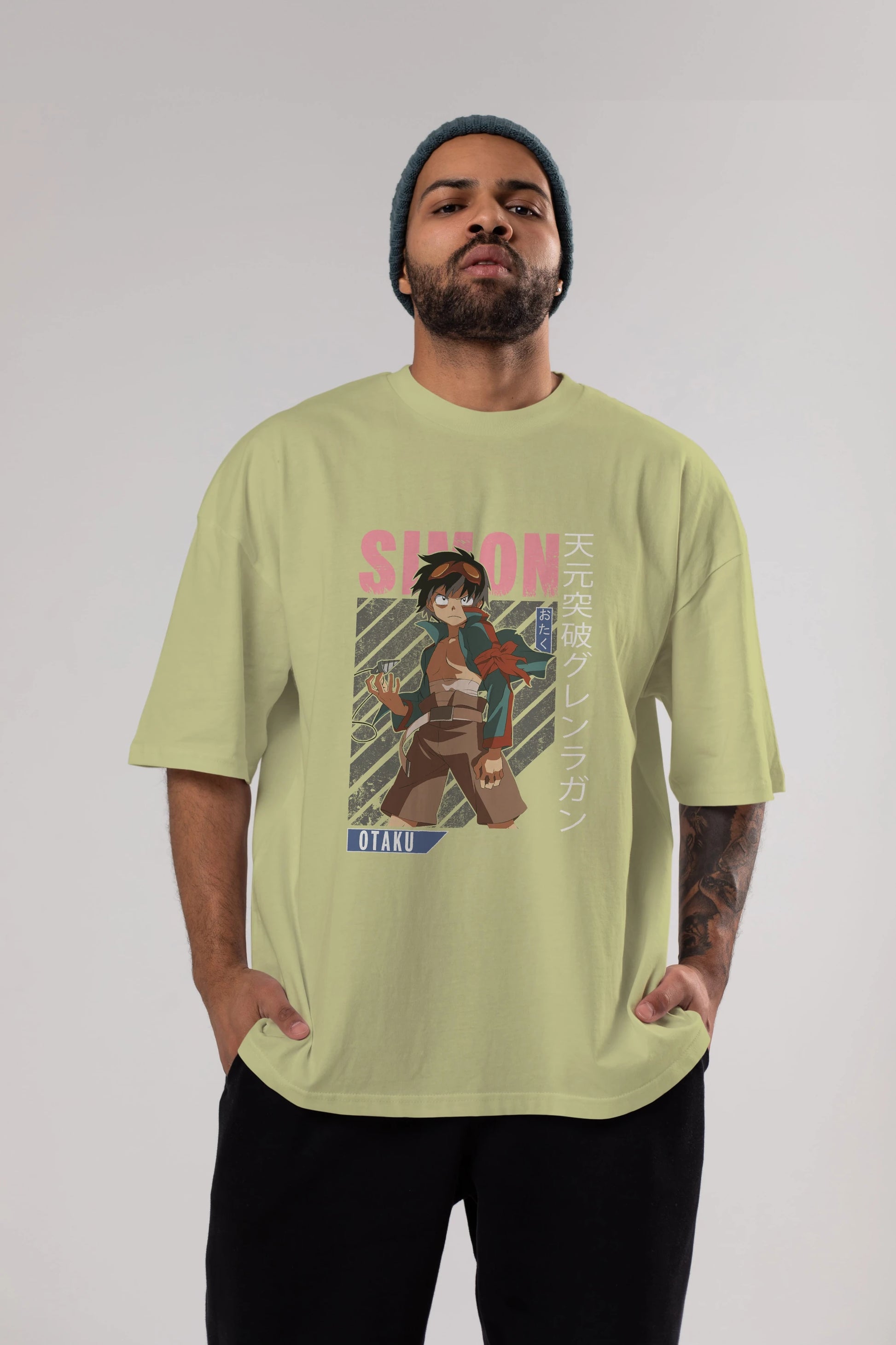 Simon 5 Anime Ön Baskılı Oversize t-shirt %100 pamuk Erkek Kadın Unisex