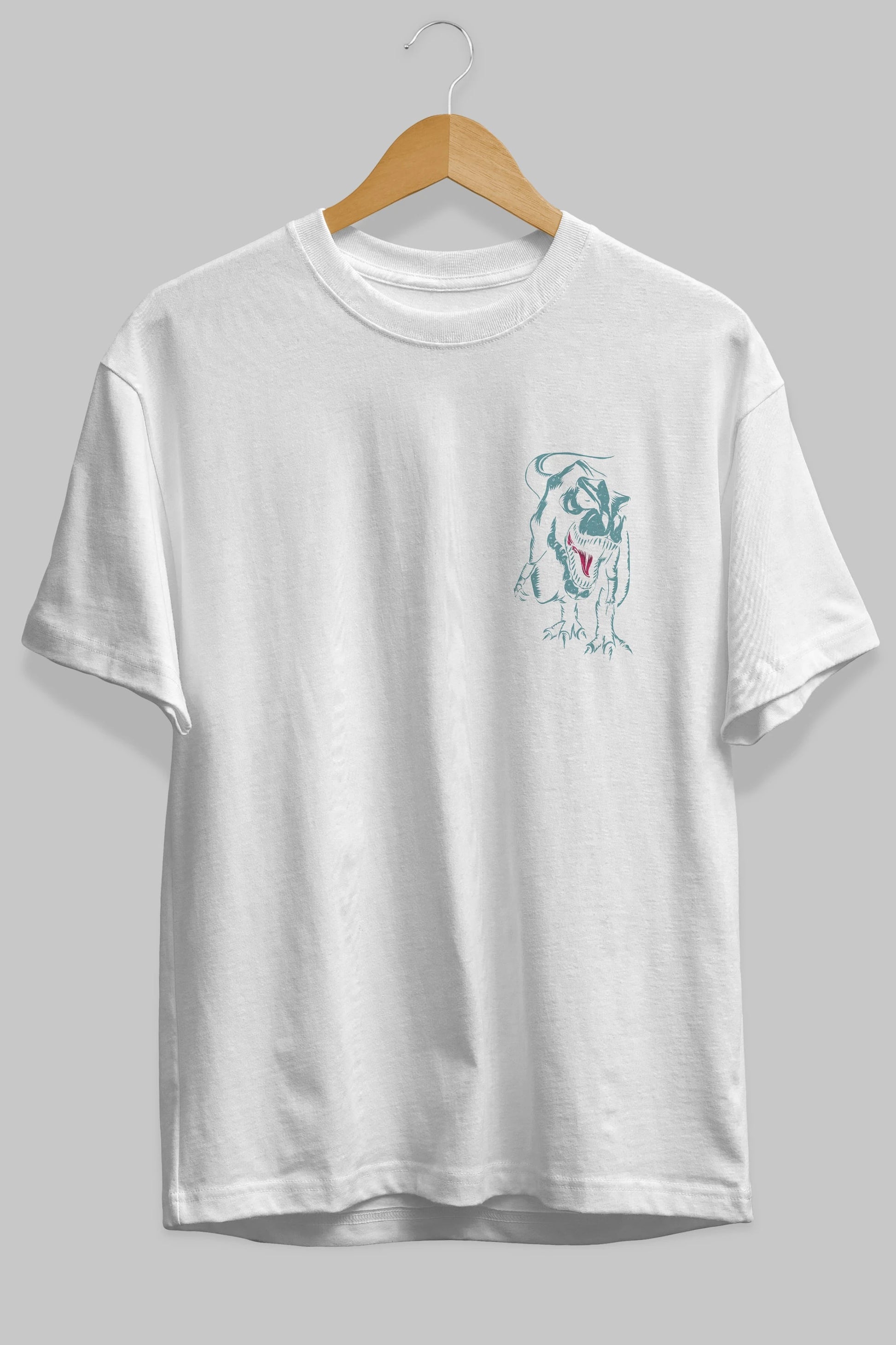 Jurassic Park (1) Ön Sol Baskılı Oversize t-shirt Erkek Kadın Unisex %100 Pamuk Bisiklet Yaka tişort