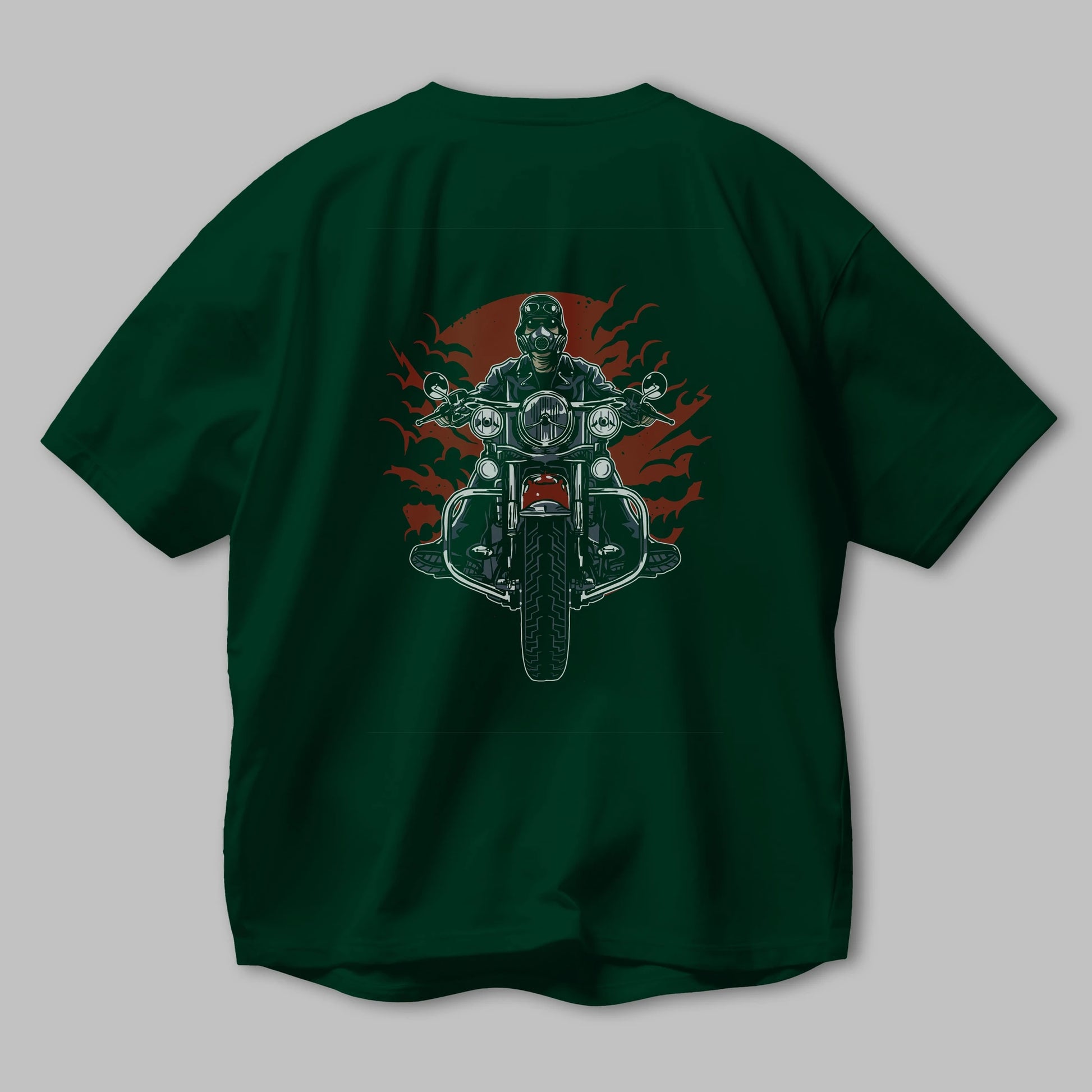Wild Biker Arka Baskılı Oversize t-shirt Erkek Kadın Unisex %100 Pamuk