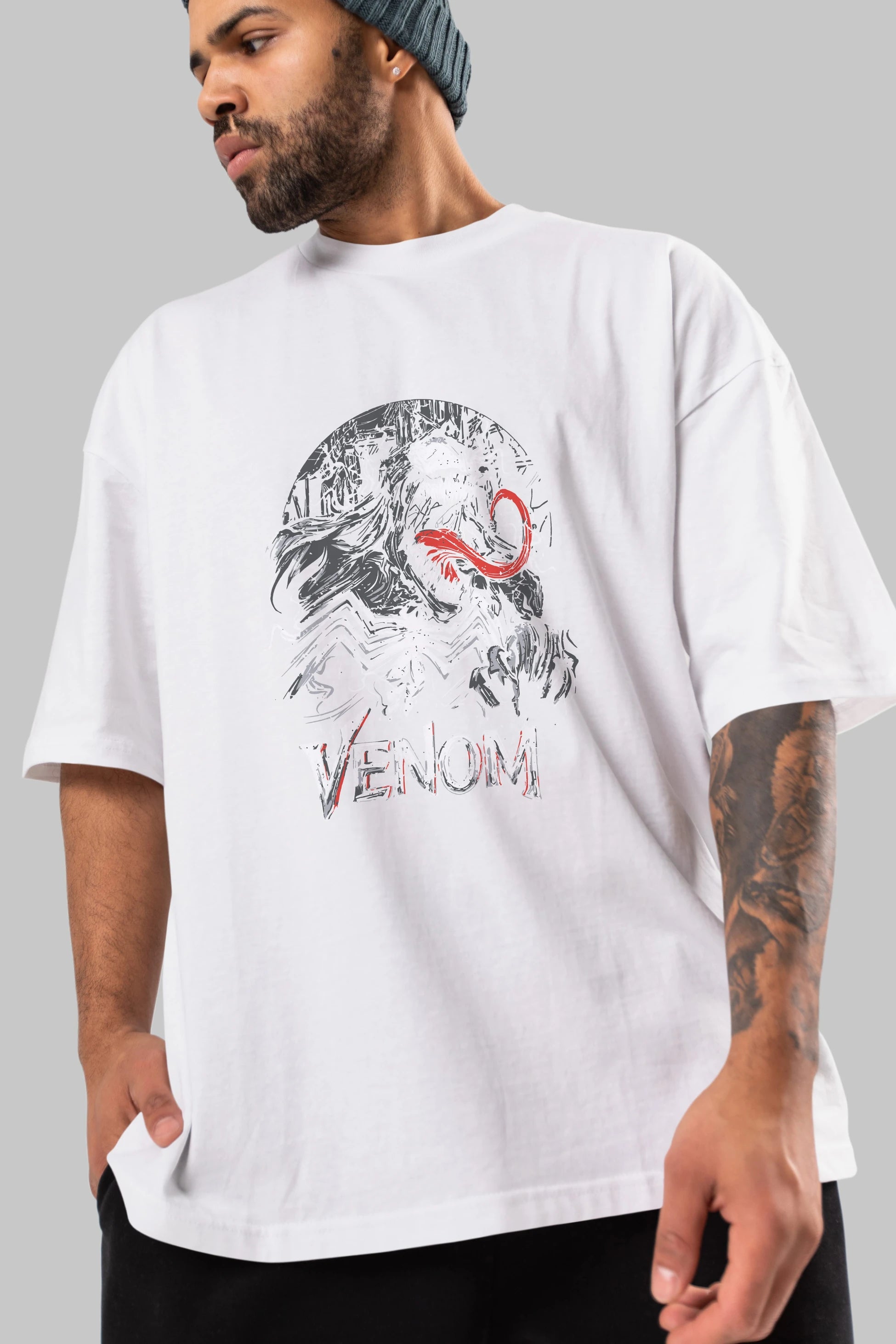 Venom (13) Ön Baskılı Oversize t-shirt Erkek Kadın Unisex %100 Pamuk Bisiklet Yaka tişort
