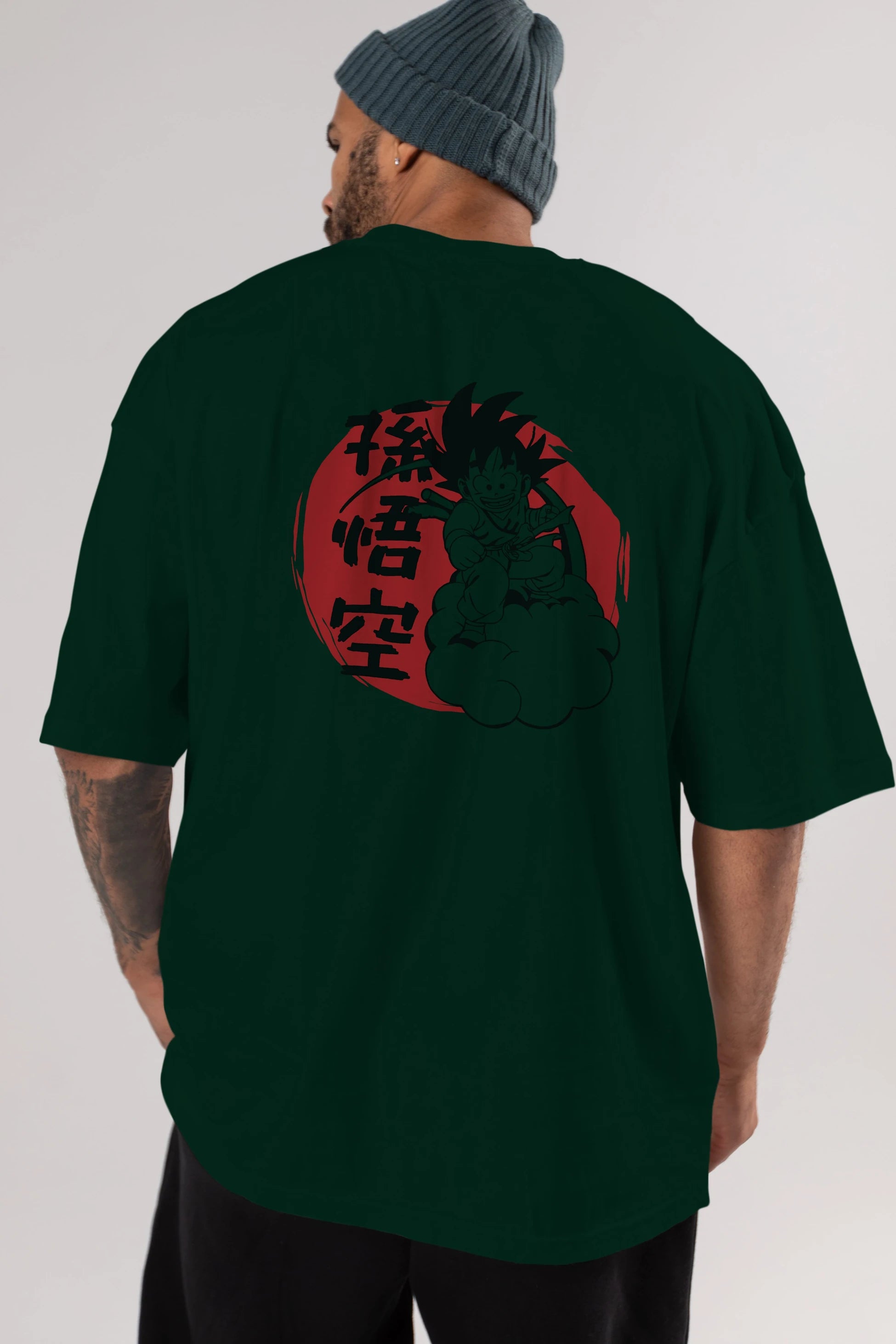 DRAGON BALL Anime Arka Baskılı Oversize t-shirt Erkek Kadın Unisex