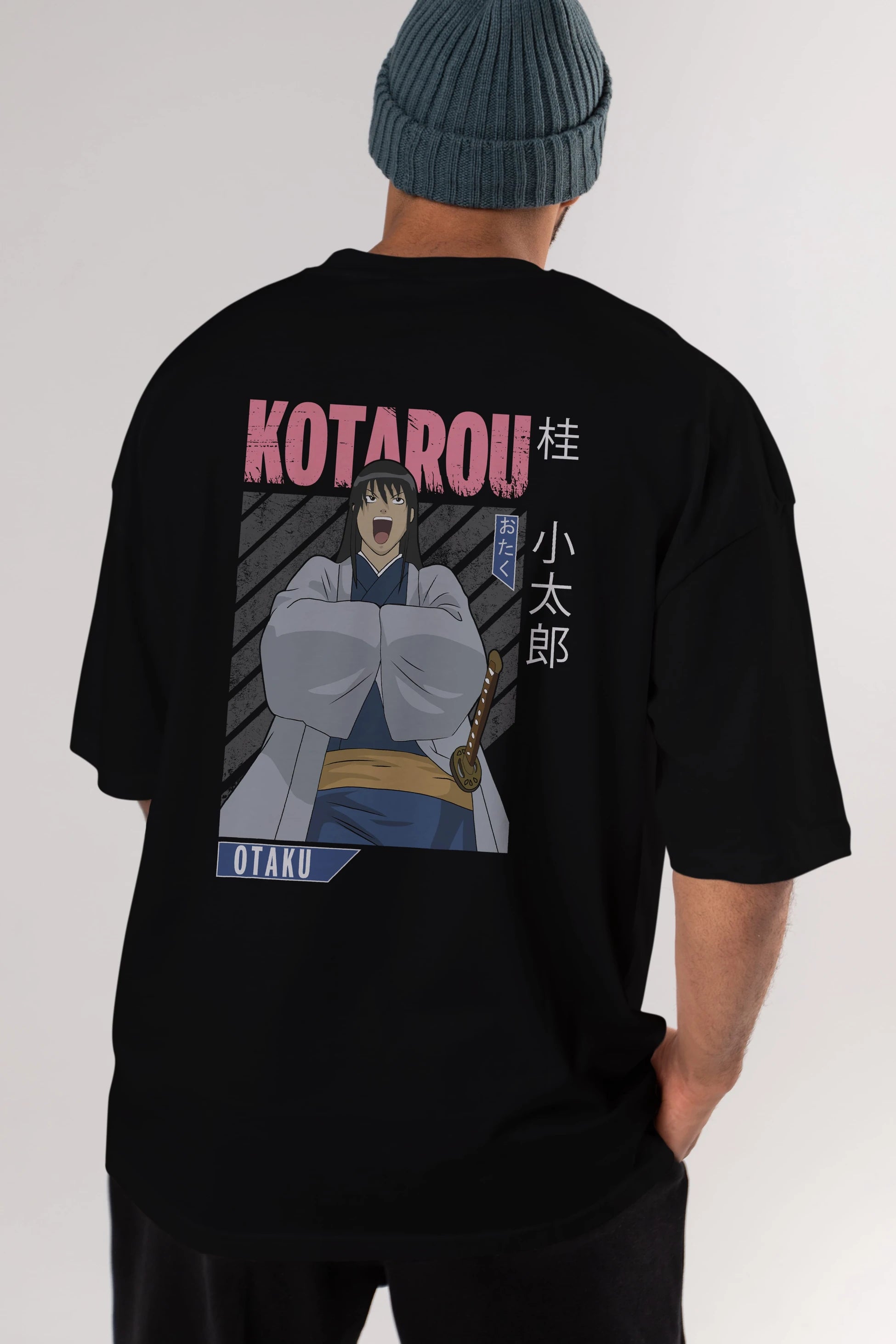 Kotarou Katsura GINTAMA 1 Anime Arka Baskılı Oversize t-shirt Erkek Kadın Unisex