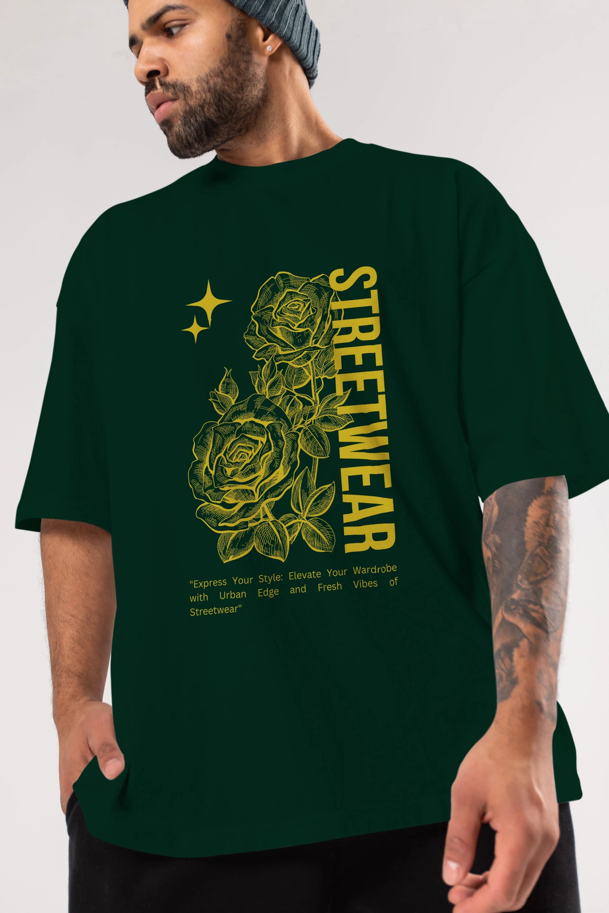 Minimalist Streetwear Ön Baskılı Oversize t-shirt Erkek Kadın Unisex