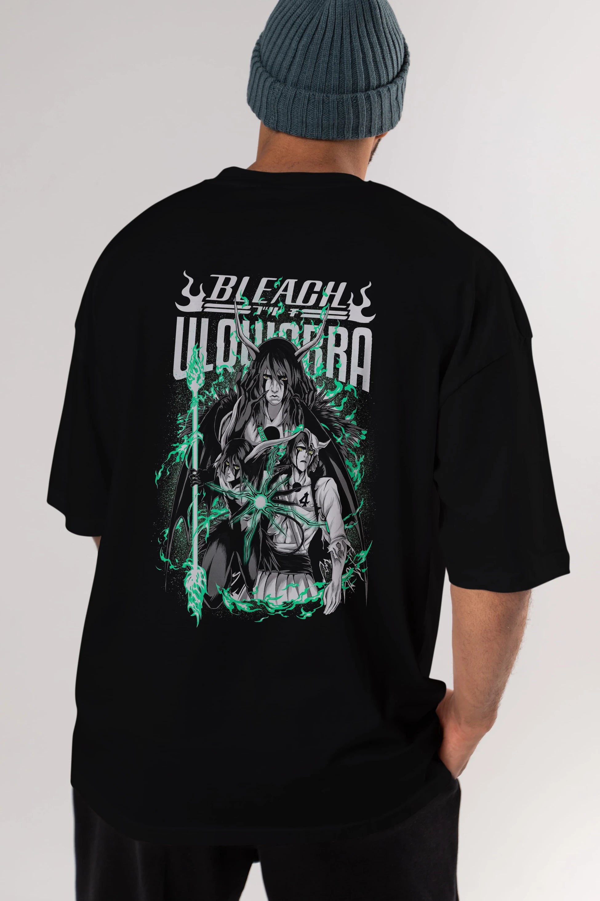 BLEACH(ULQUIARRA) Anime Arka Baskılı Oversize t-shirt Erkek Kadın Unisex