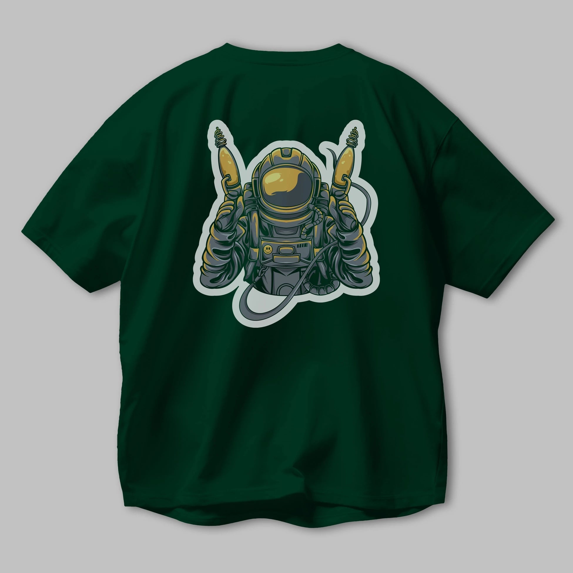 Alien Hunter Sticker Arka Baskılı Oversize t-shirt Erkek Kadın Unisex