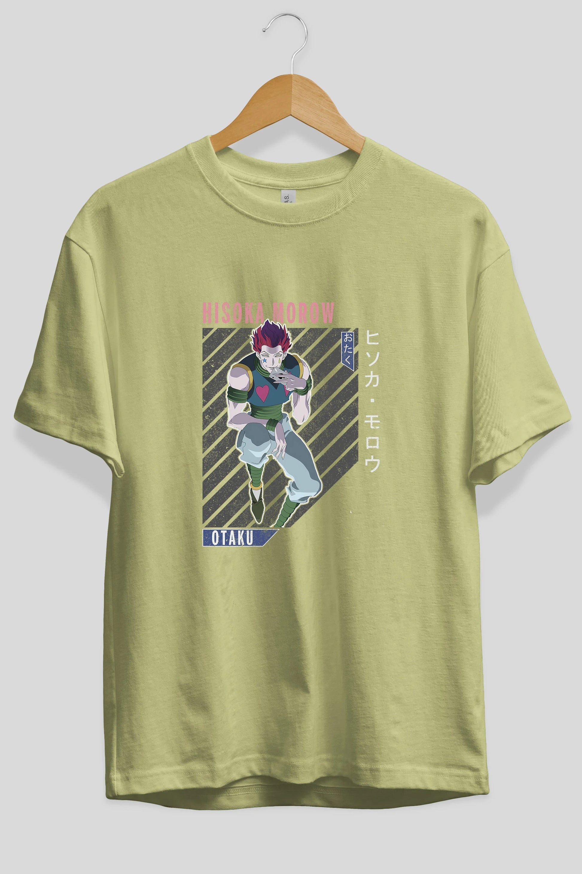 Hisoka Morow 2 2 Anime Ön Baskılı Oversize t-shirt %100 pamuk Erkek Kadın Unisex