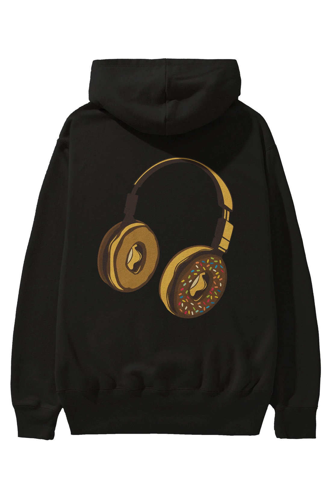 Headphone Donut Arka Baskılı Hoodie Oversize Kapüşonlu Sweatshirt Erkek Kadın Unisex