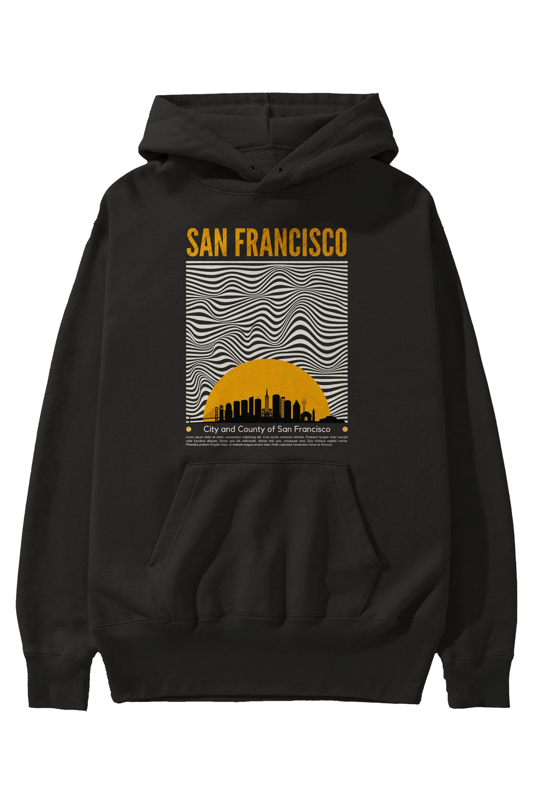 San Francisco Yazılı Ön Baskılı Oversize Hoodie Kapüşonlu Sweatshirt Erkek Kadın Unisex