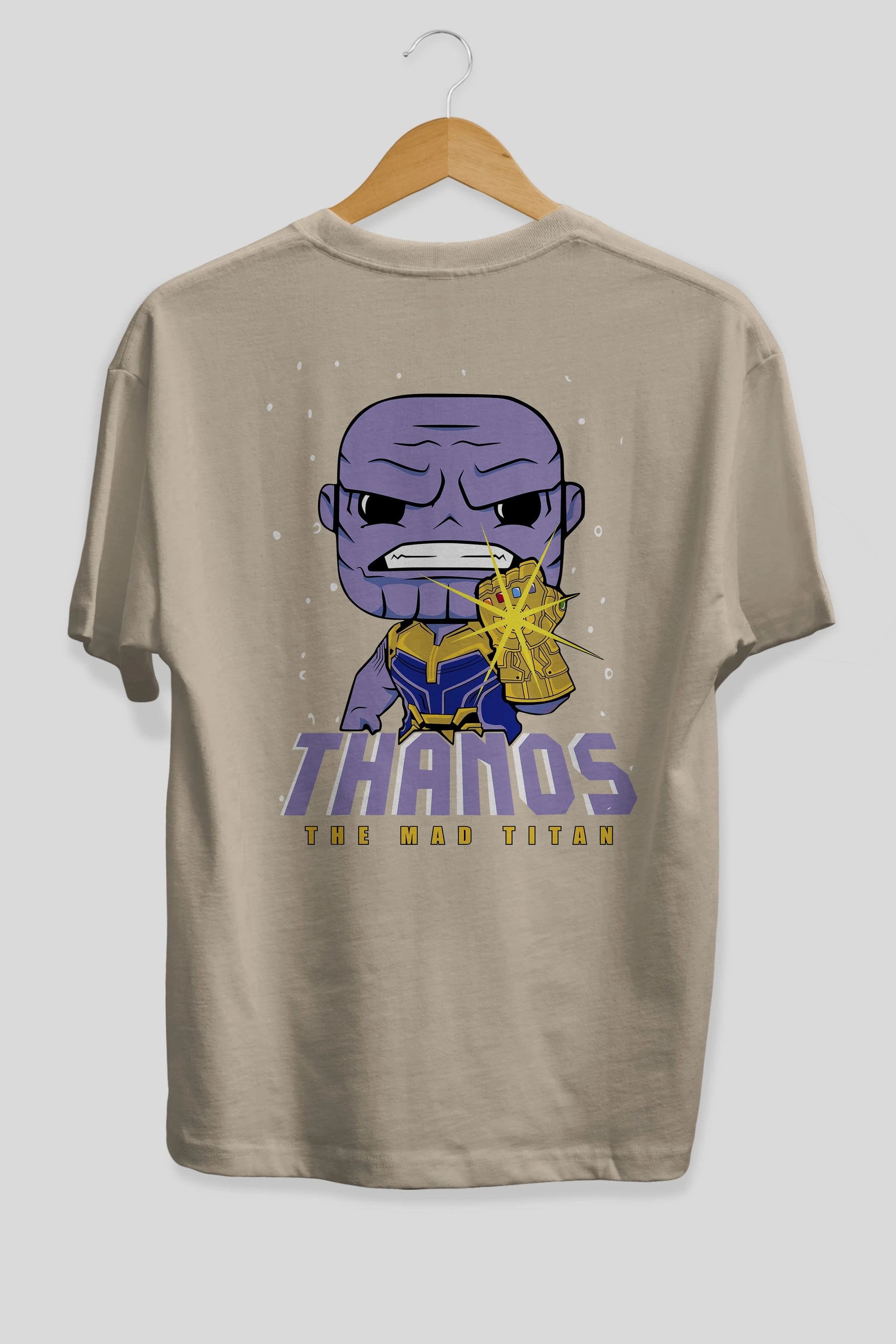 Thanos (1) Arka Baskılı Oversize t-shirt Erkek Kadın Unisex %100 Pamuk Bisiklet Yaka tişort