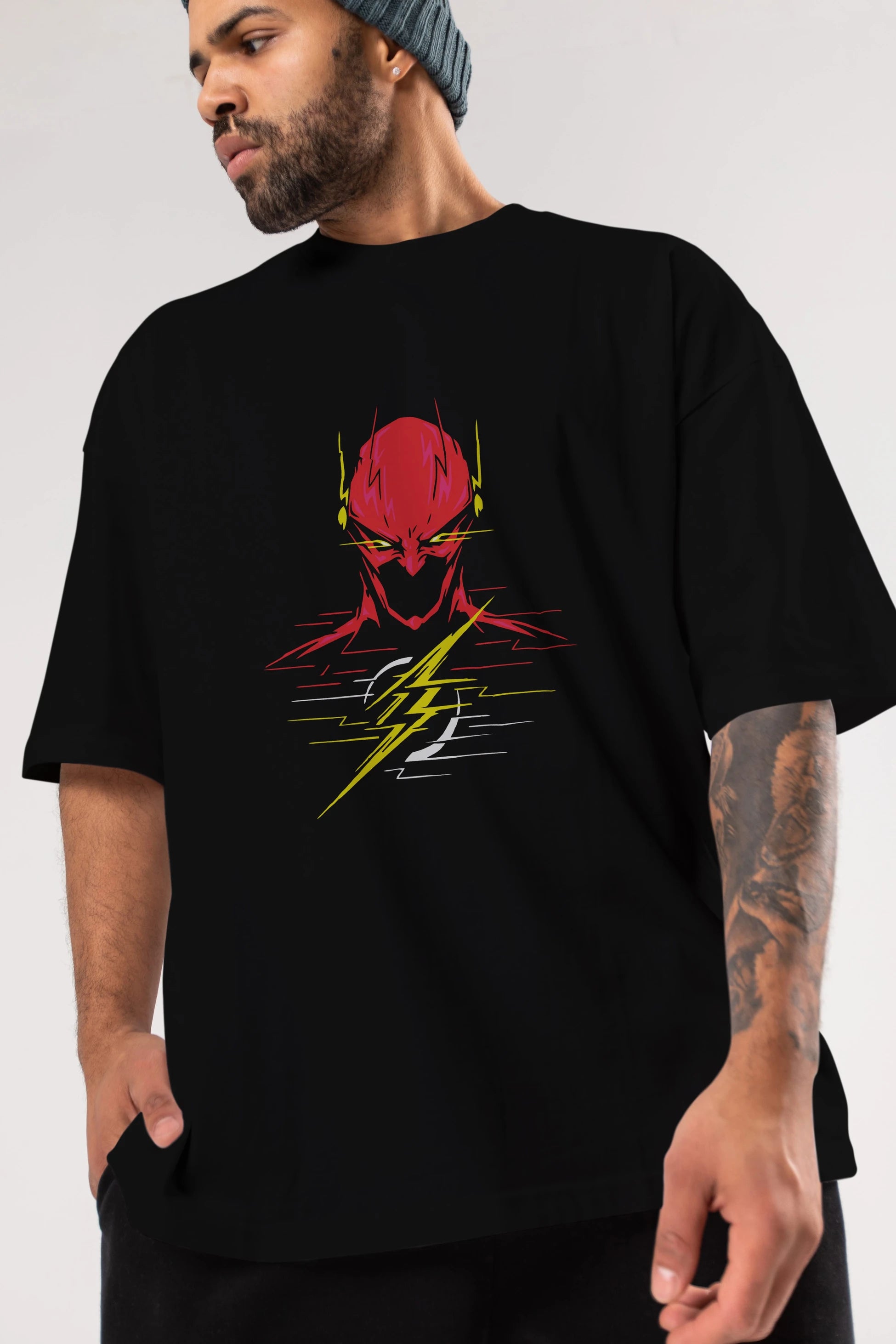 Flash Avengers (2) Ön Baskılı Oversize t-shirt Erkek Kadın Unisex %100 Pamuk Bisiklet Yaka tişort