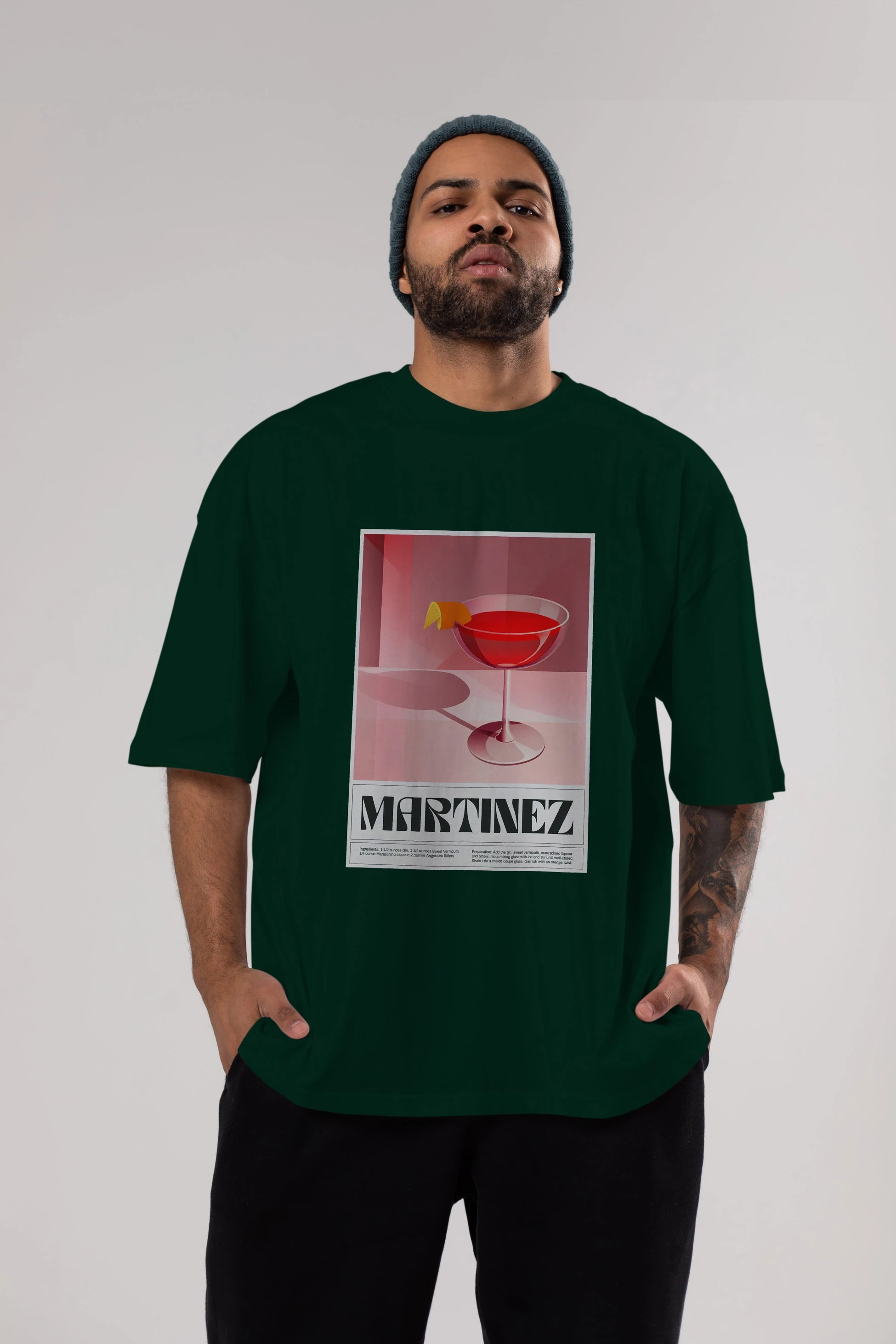 Martinez Ön Baskılı Oversize t-shirt Erkek Kadın Unisex %100 Pamuk Bisiklet Yaka tişort